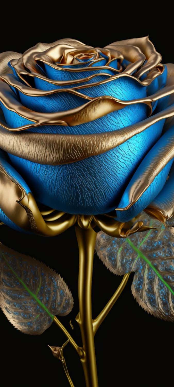 Blue Rose Gold iPhone Wallpaper HD