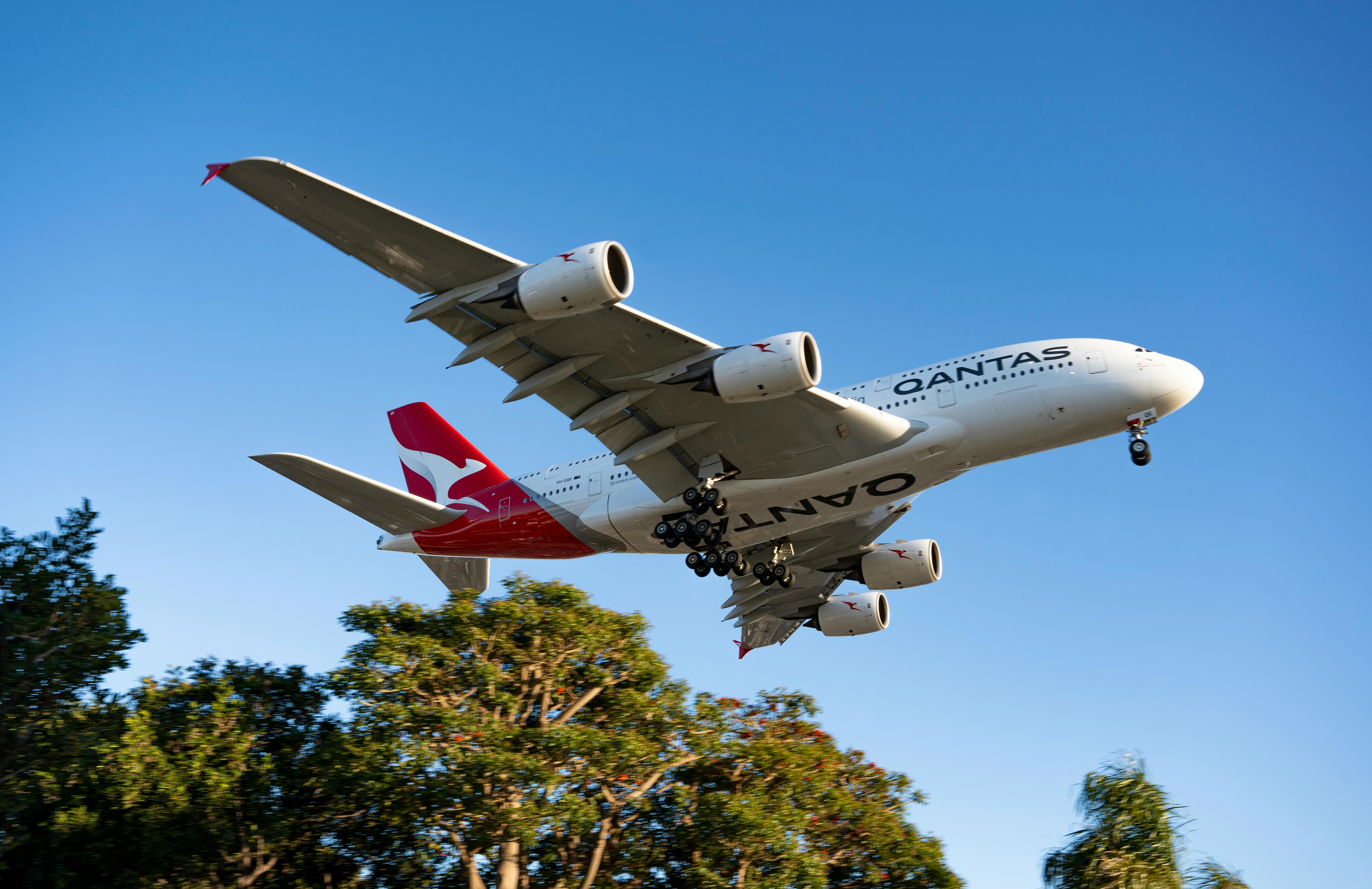Qantas Airplane in Flight · Free