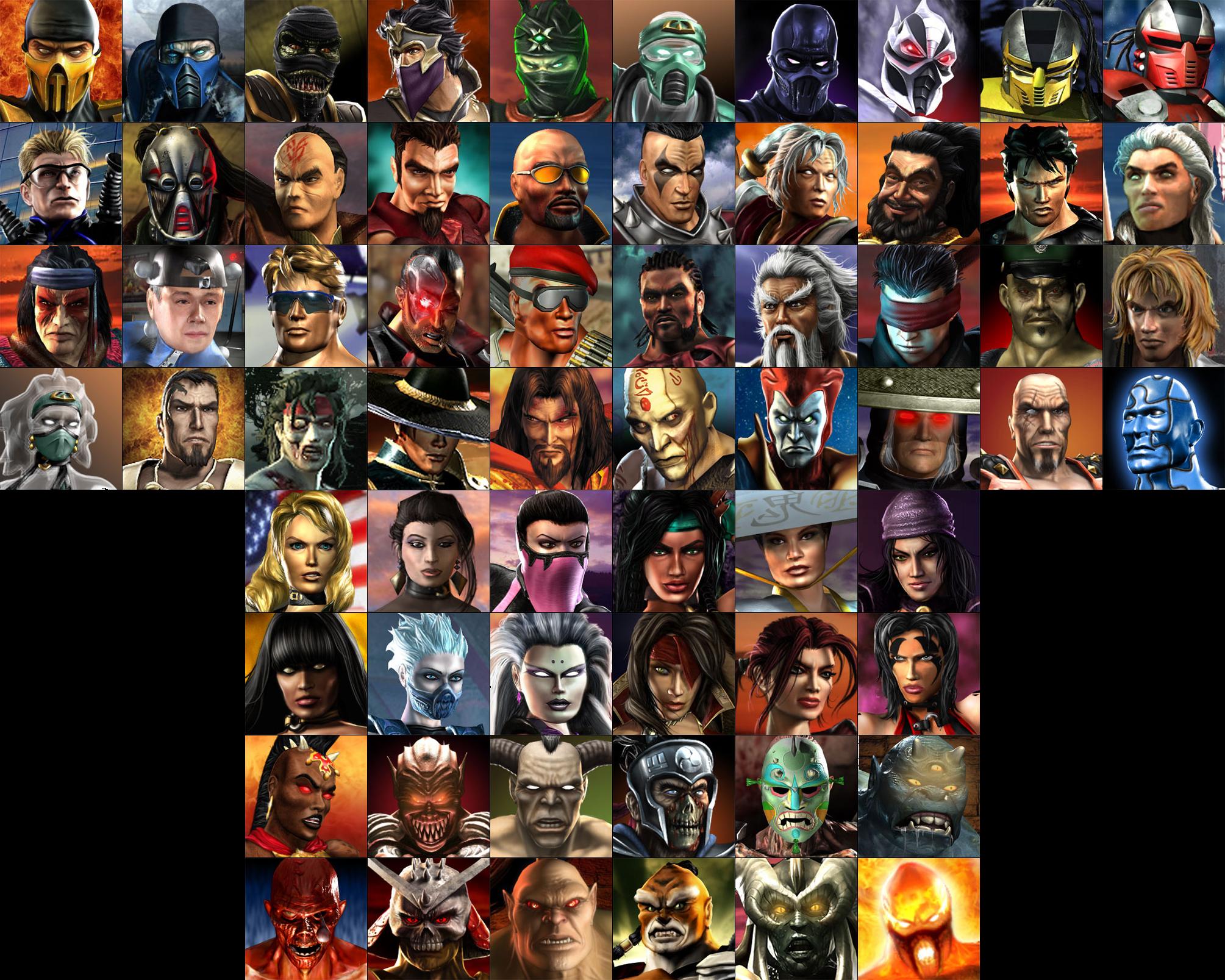 Mortal Kombat Armageddon Roster