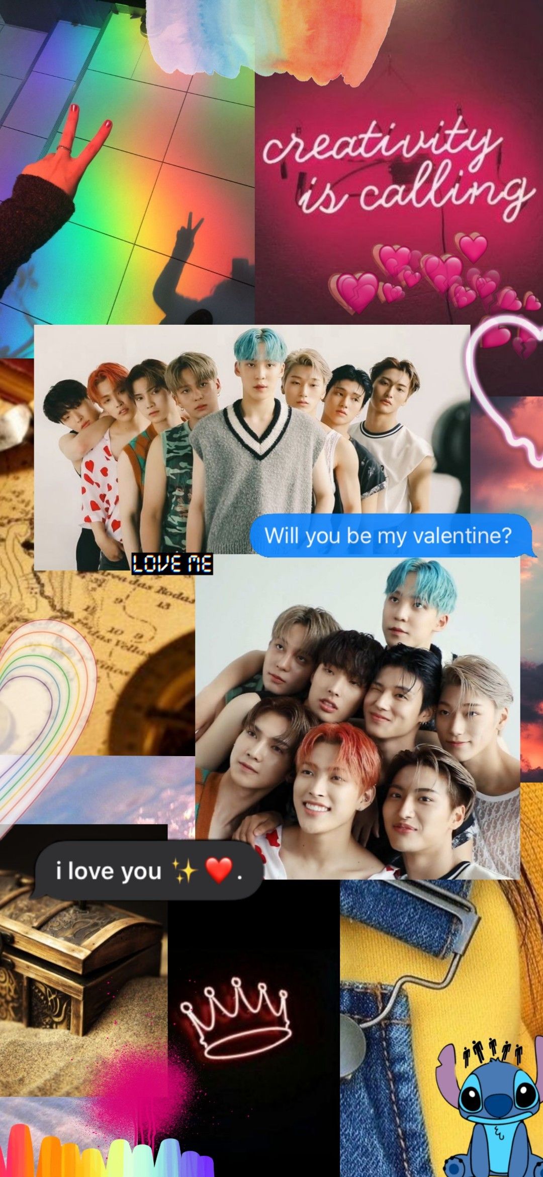 Rainbow wallpaper kpop ateez ot8