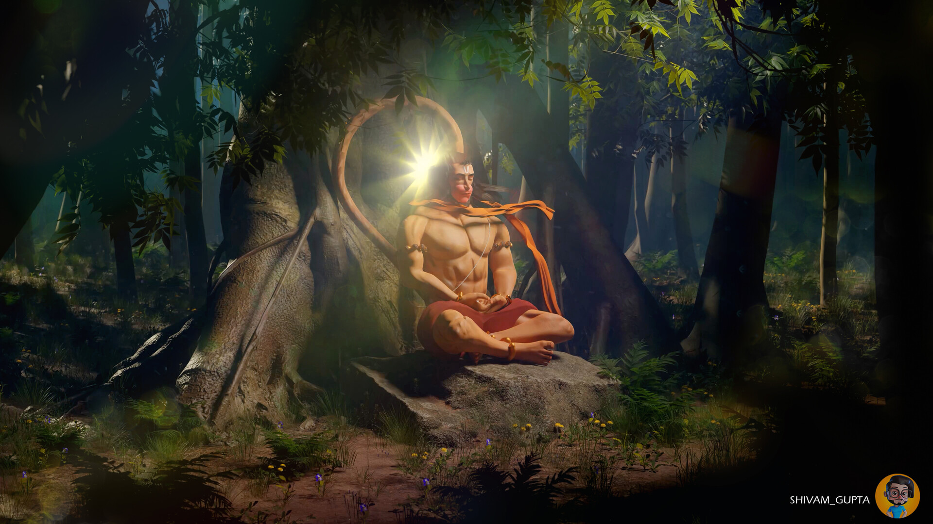 Hindu god hanuman 4K wallpaper and 3D Animation