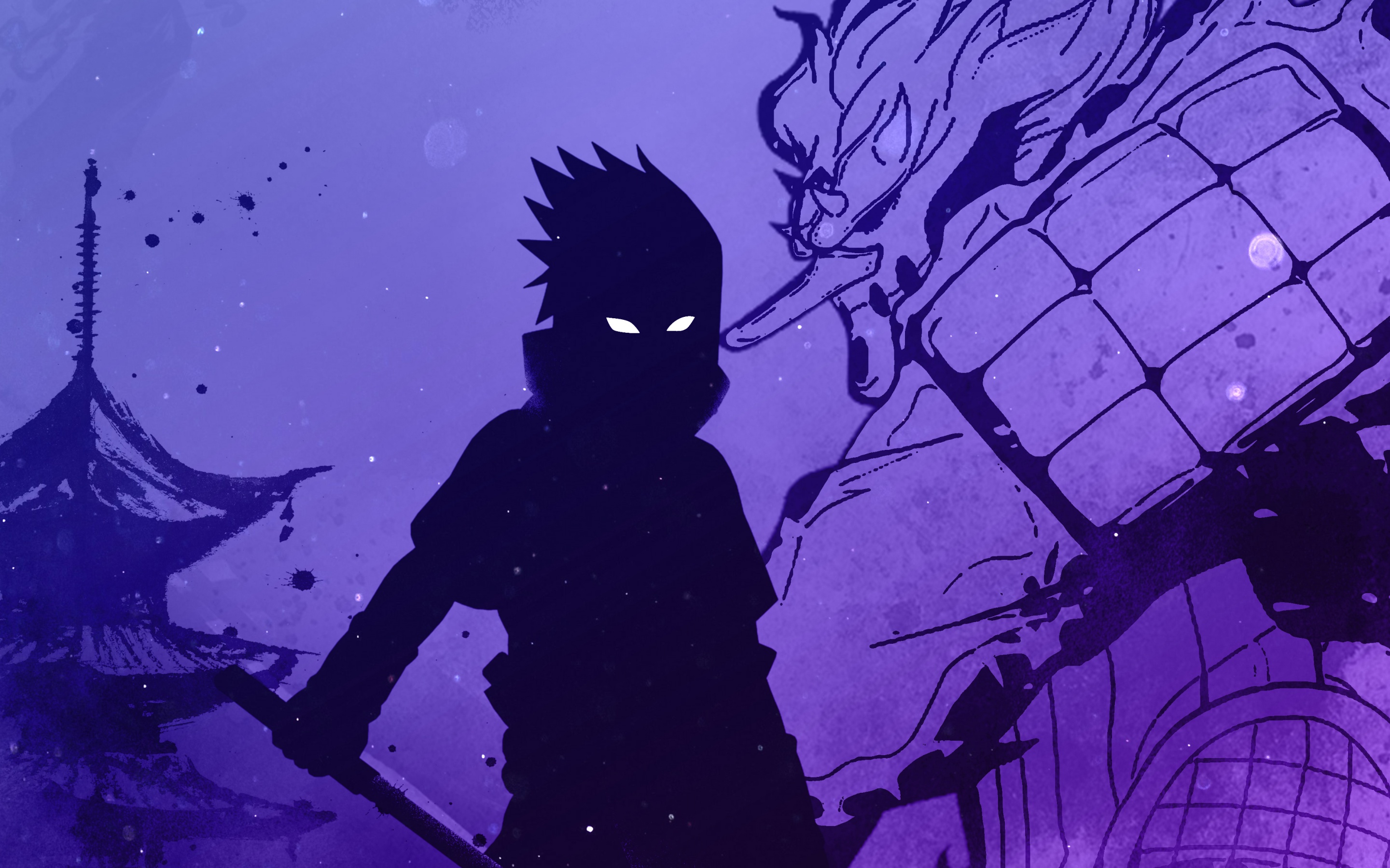 Sasuke Uchiha Wallpaper 4K, Silhouette