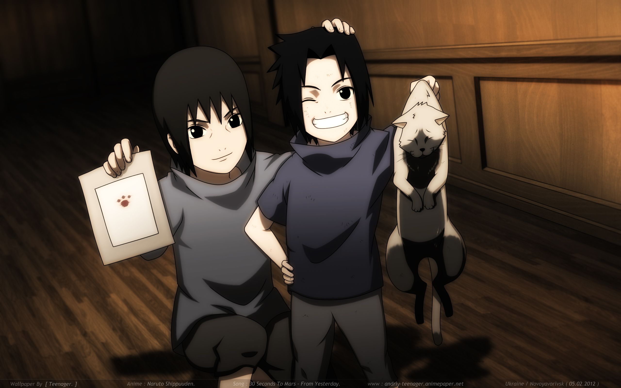 Anime, Naruto, Cat, Sasuke Uchiha