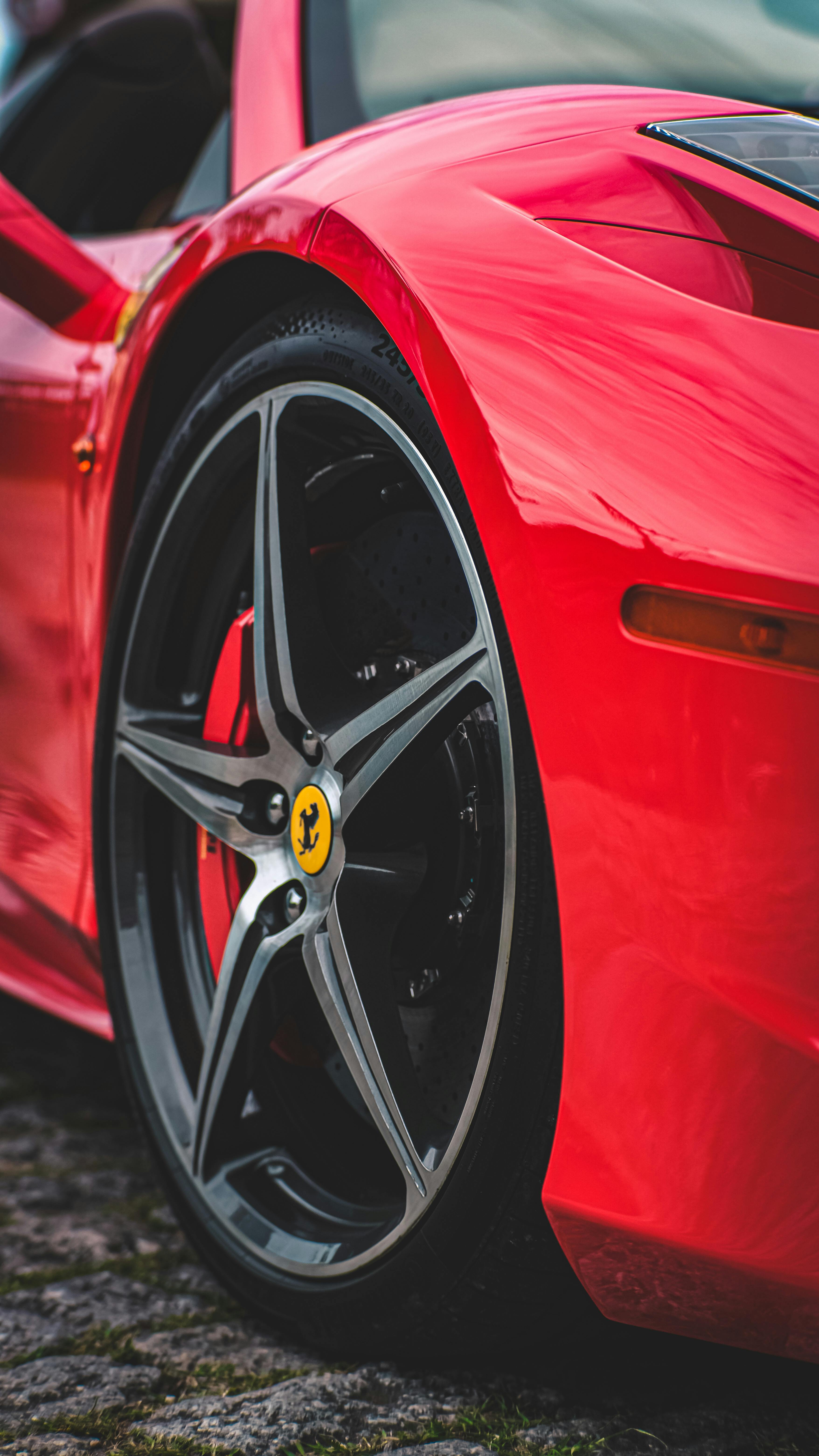 Close up of Red Ferrari · Free