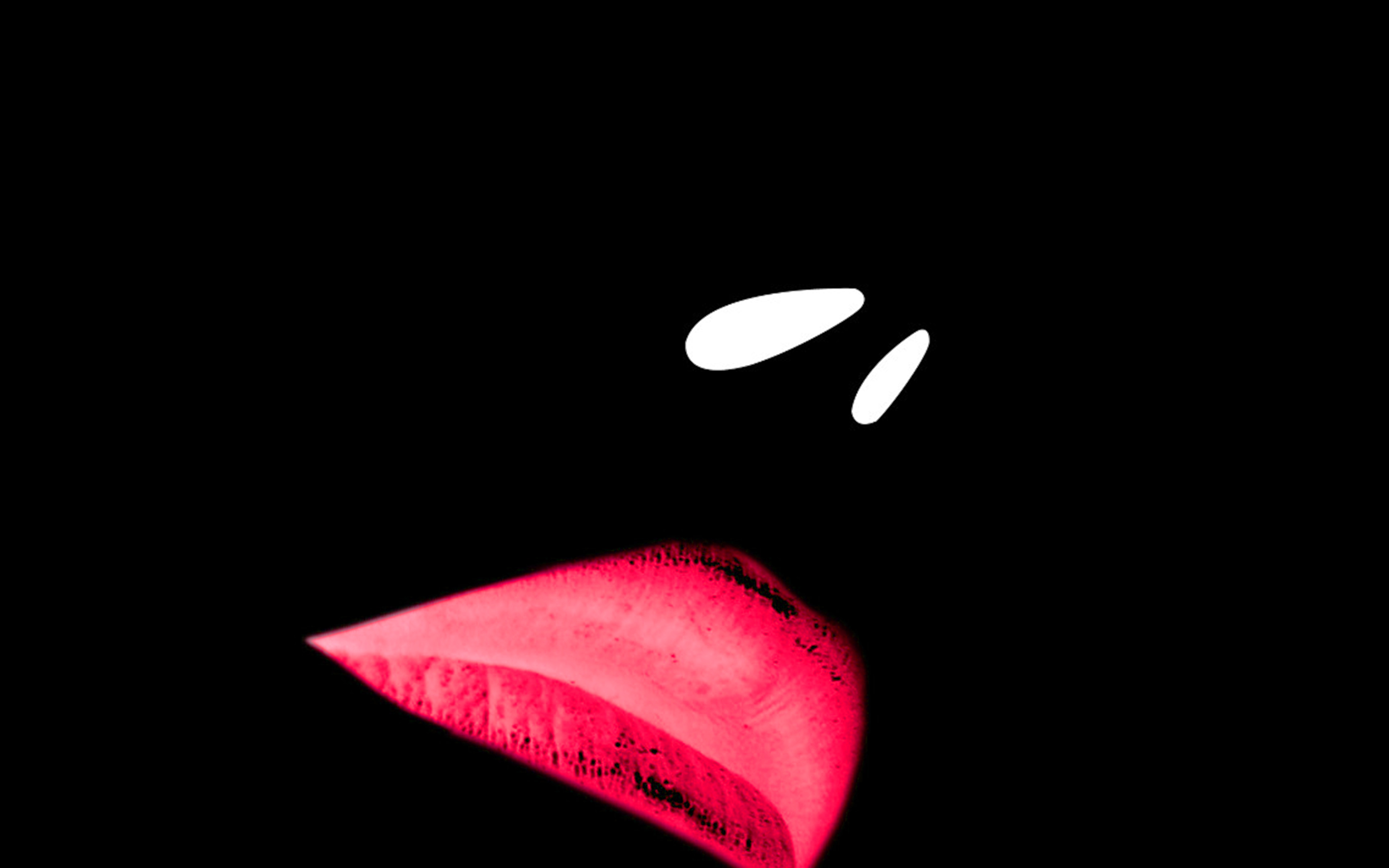 Lips Minimal White Face Dark Red Girl