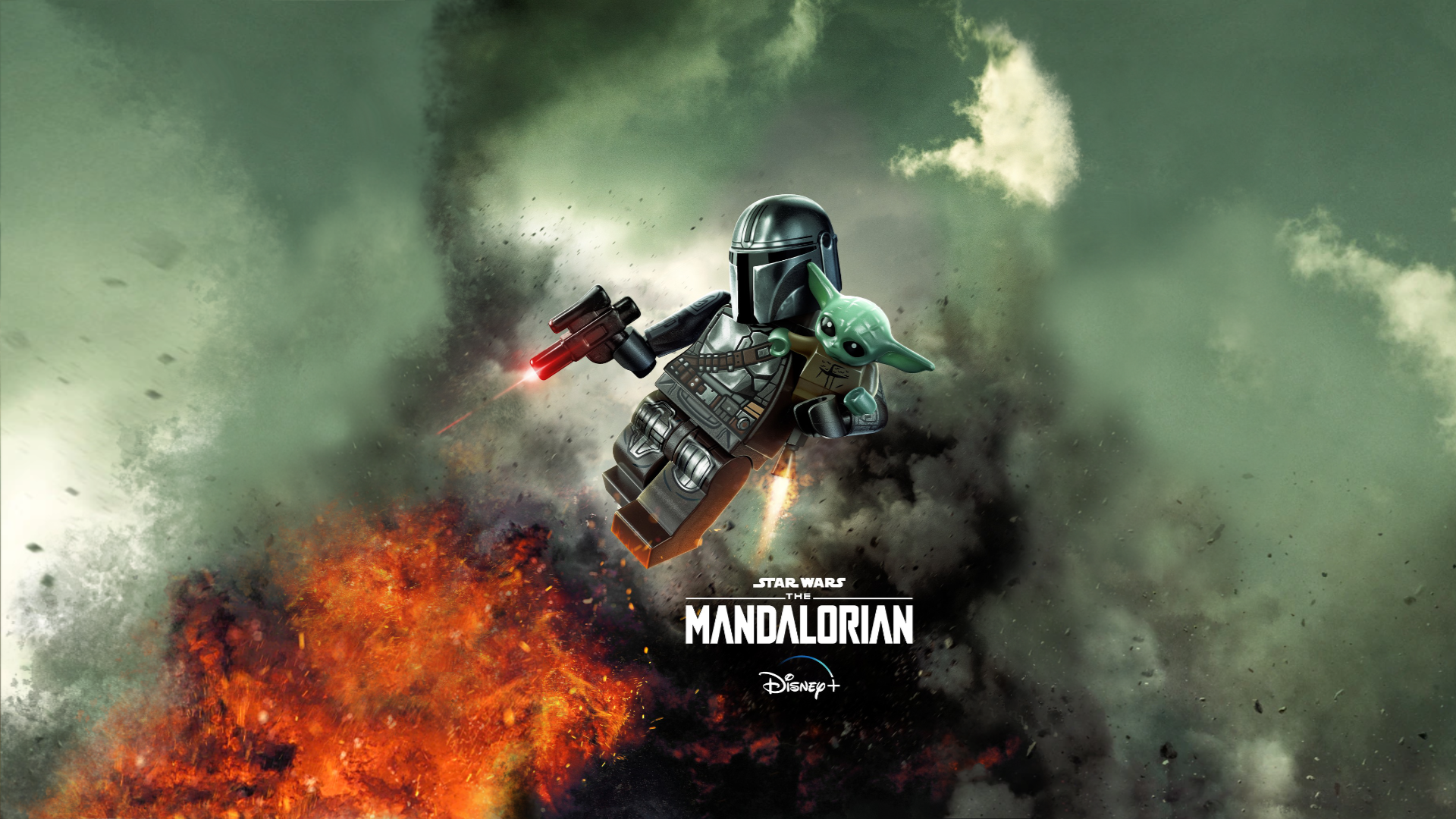 I took the portrait Lego Star Wars Mando poster and made it into a 1920 x 1080 desktop wallpaper version with Affinity Photo