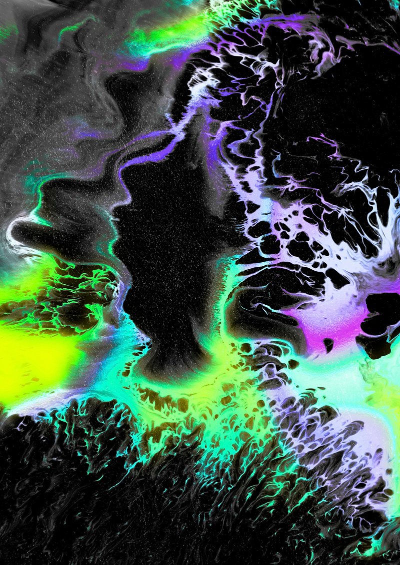 Vibrant colorful fluid art mobile