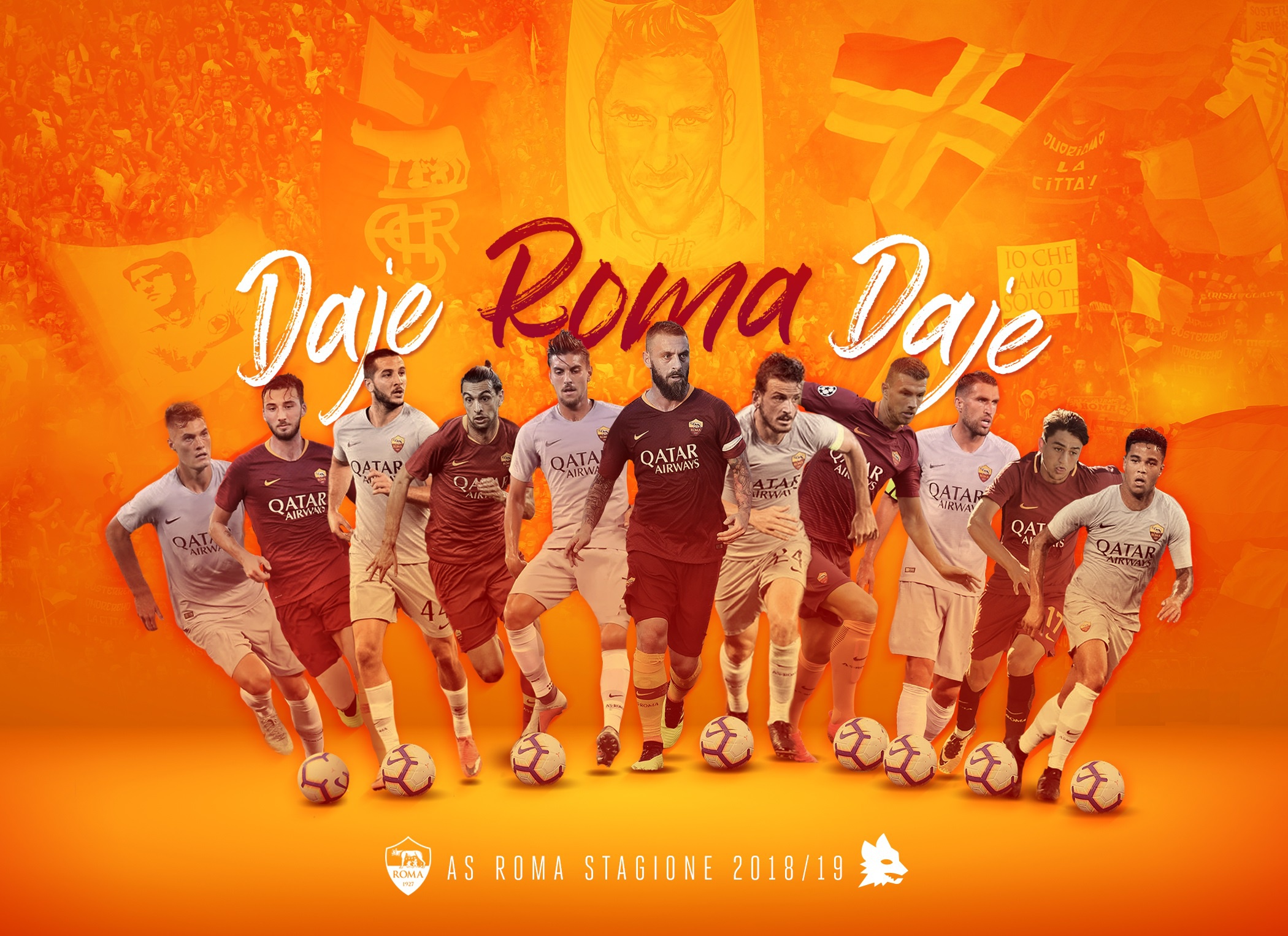 Wallpaper wallpaper, sport, football, AS Roma, players for mobile and desktop, section спорт, resolution 2100x1527