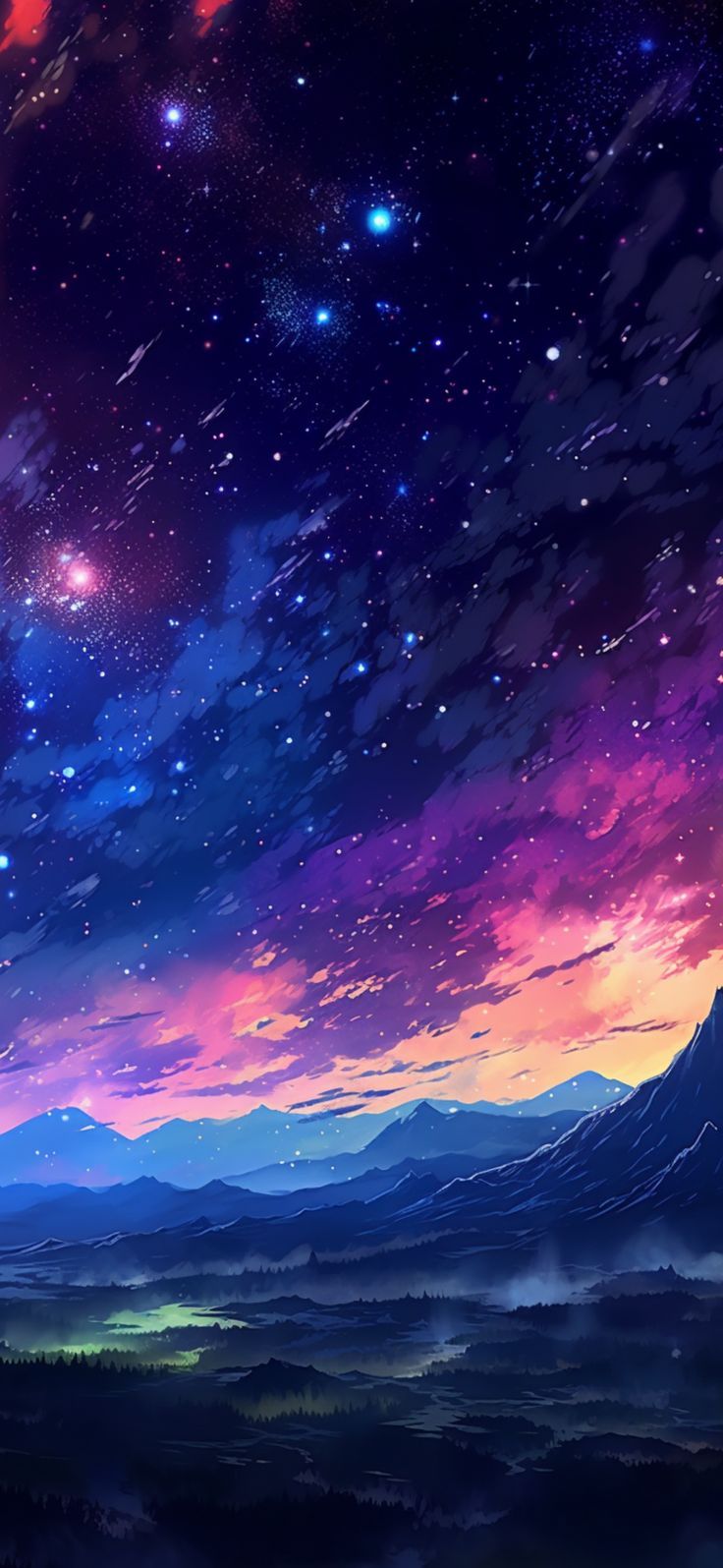 Aesthetic Serenity: Night Cosmic Sky