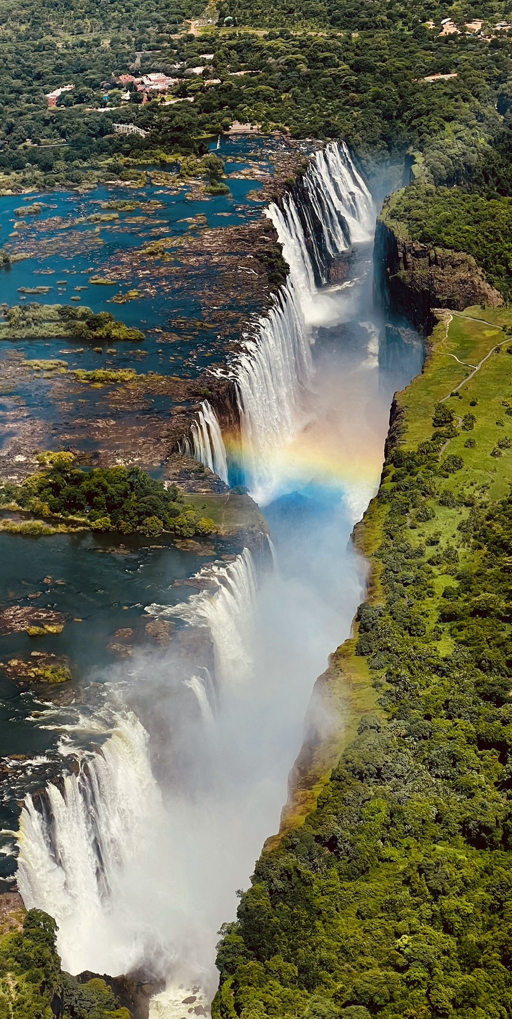 Aerial wallpaper from Victoria Falls
