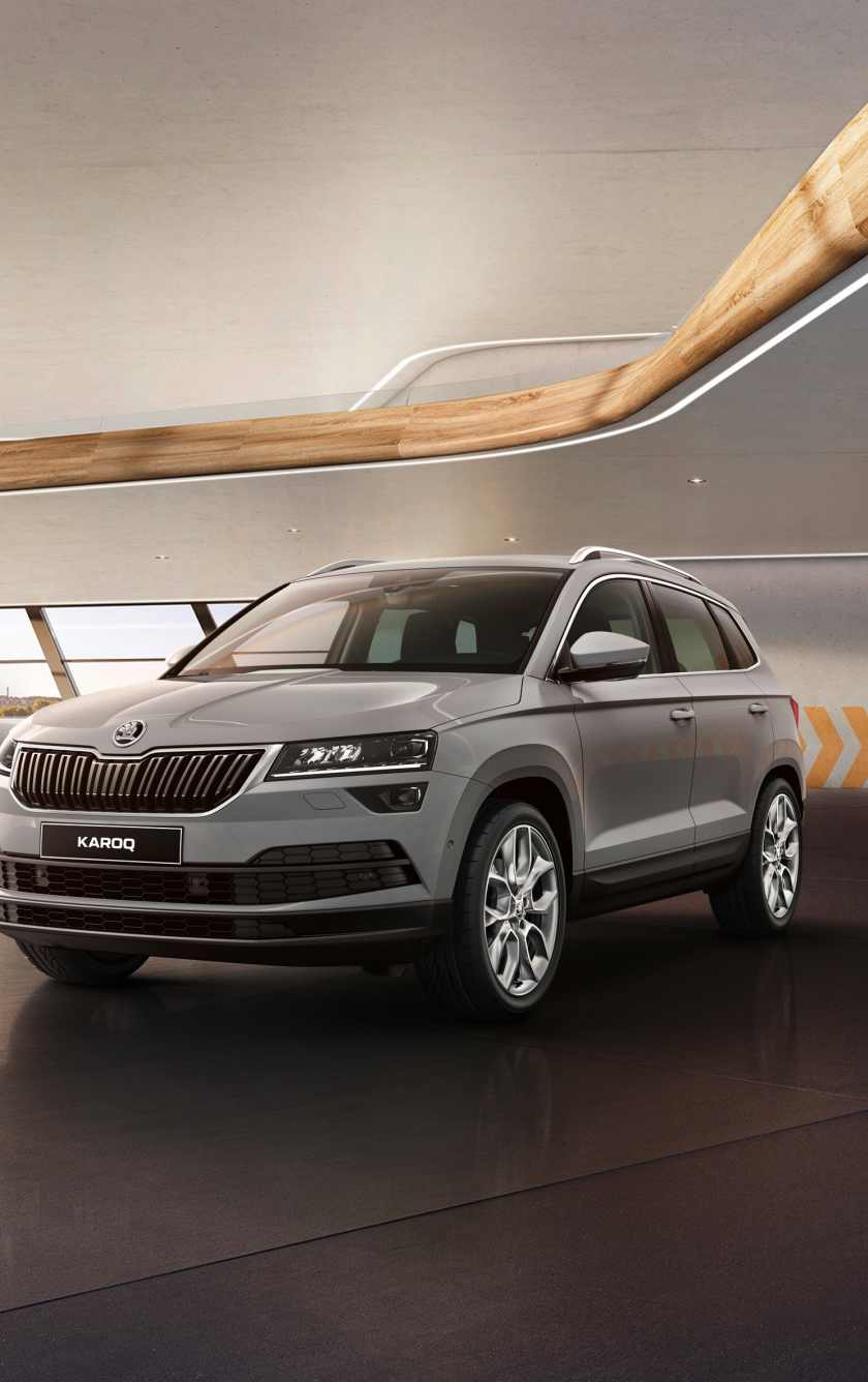 wallpaper 840x1336 škoda karoq, car