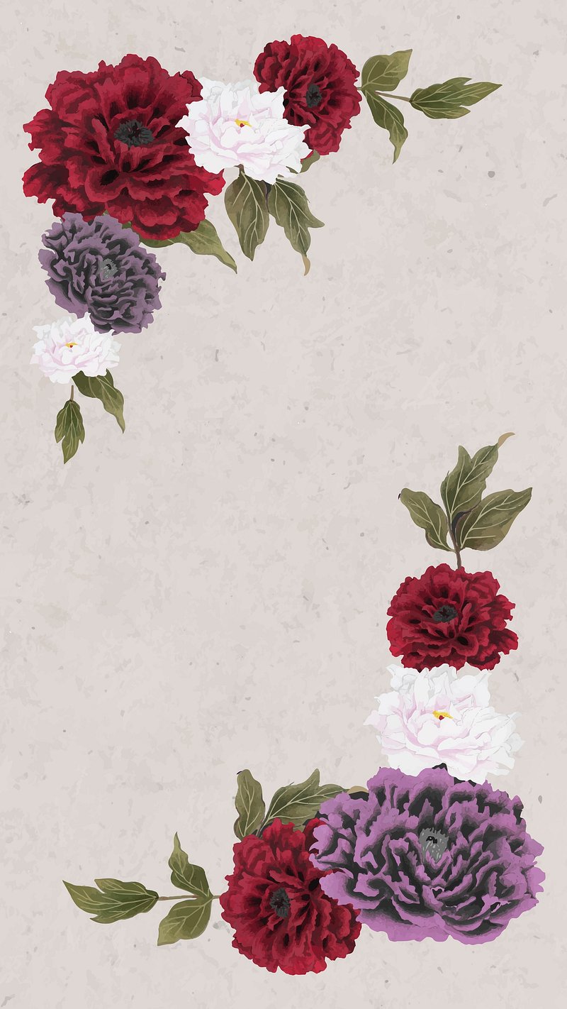 Peony flower phone wallpaper, aesthetic