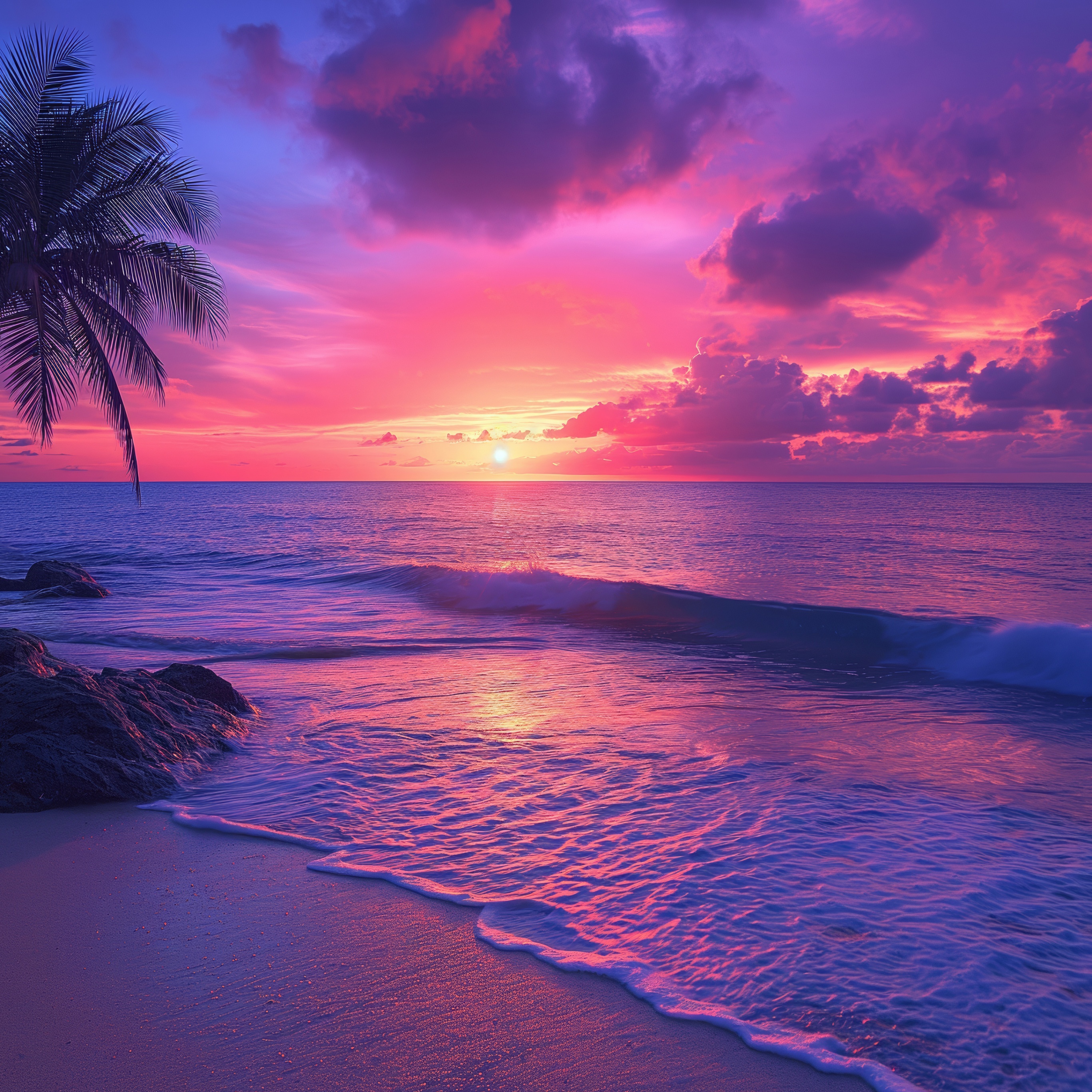 Tropical beach Wallpaper 4K, Aesthetic