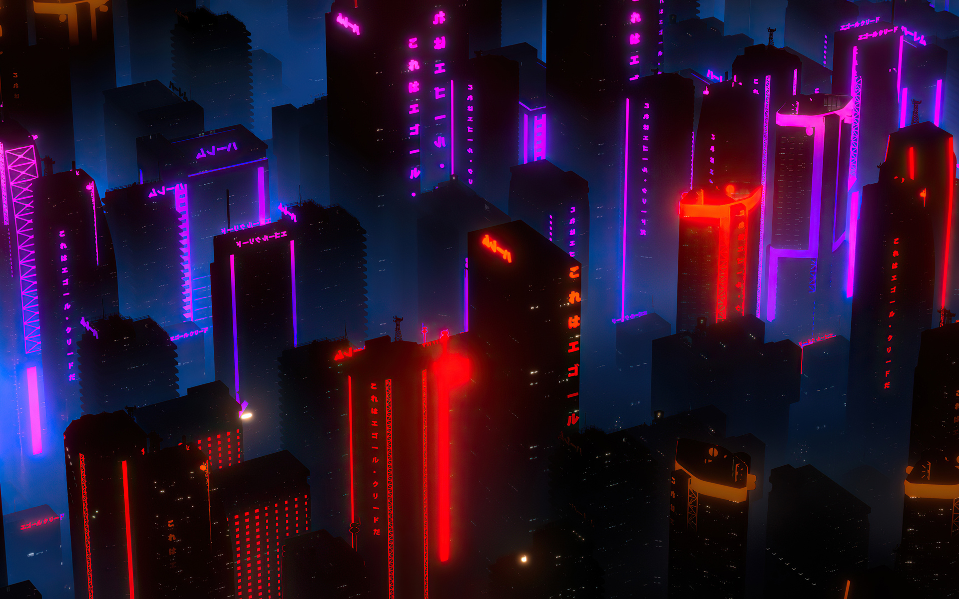 Neon City Buildings 4k 1080P