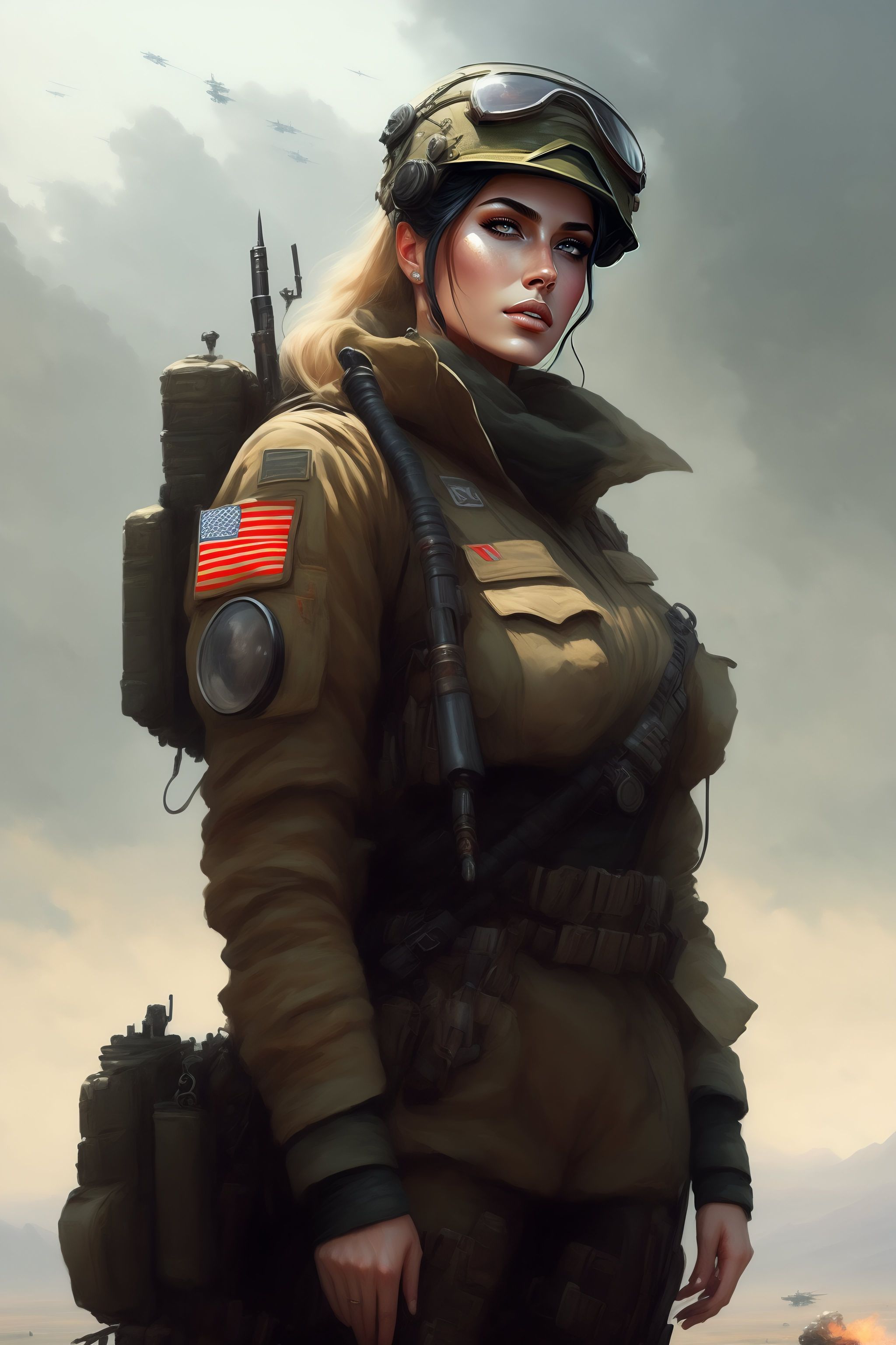 Mobile Phone Wallpaper Military Girl