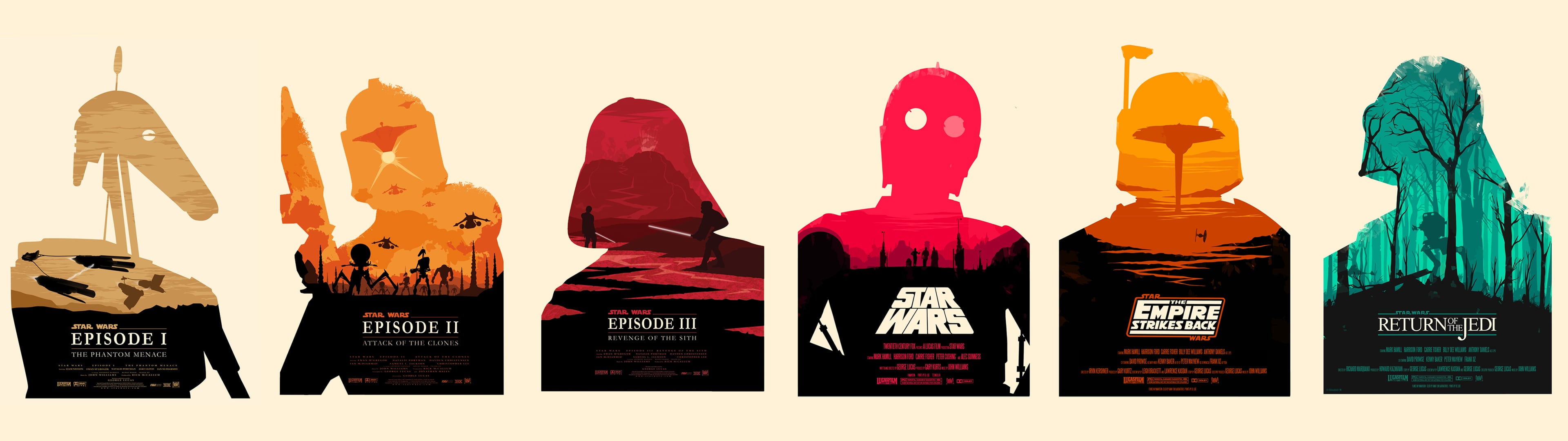 Dual monitor Star Wars posters