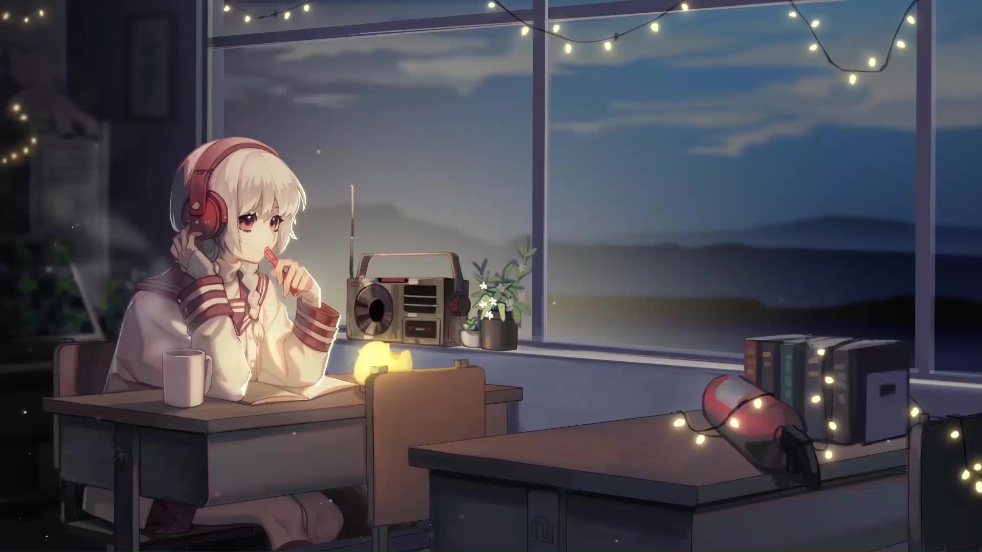 Anime Girl Listening To Radio Live