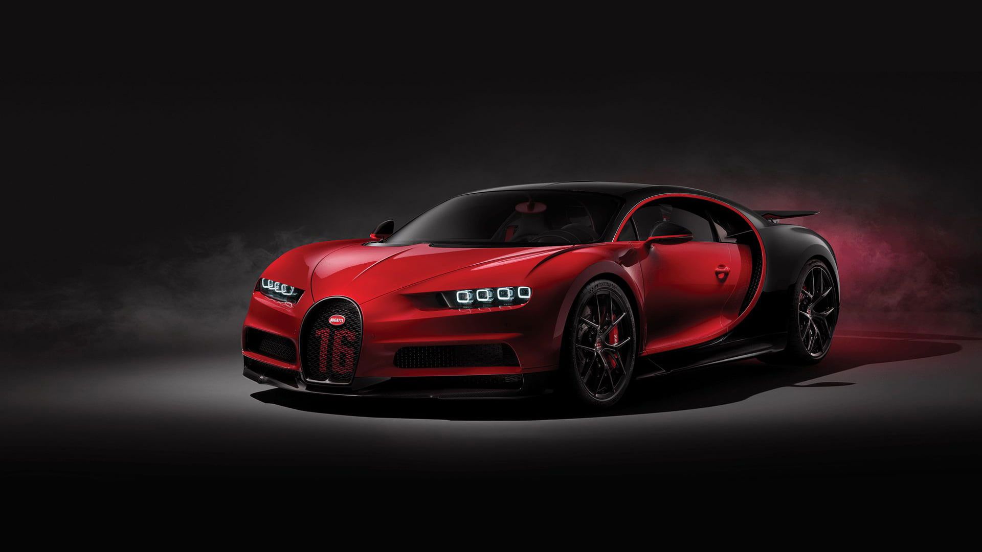 Wallpaper Red And Black Bugatti Chiron