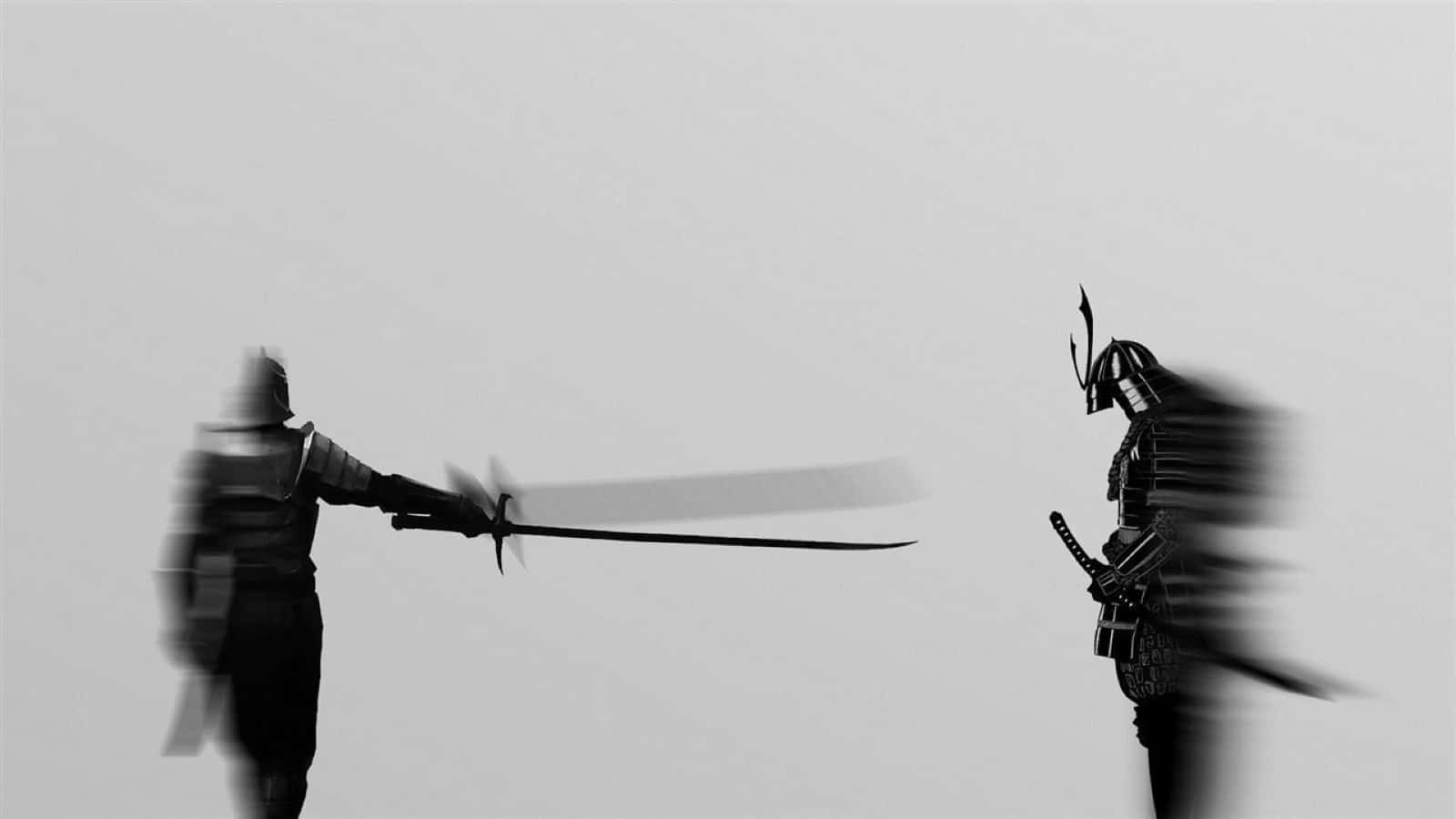 White Samurai with Sword Wallpaper