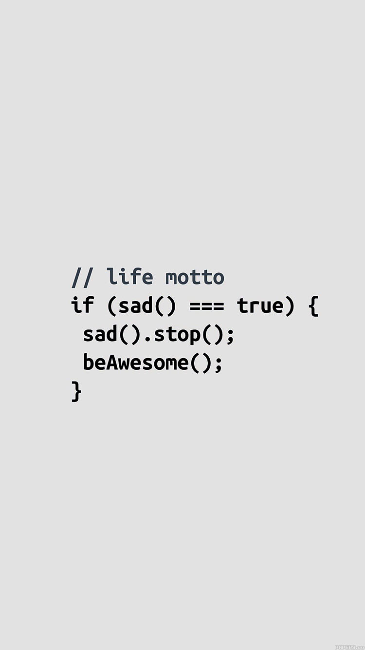 Wallpaper Programmers Life Motto White