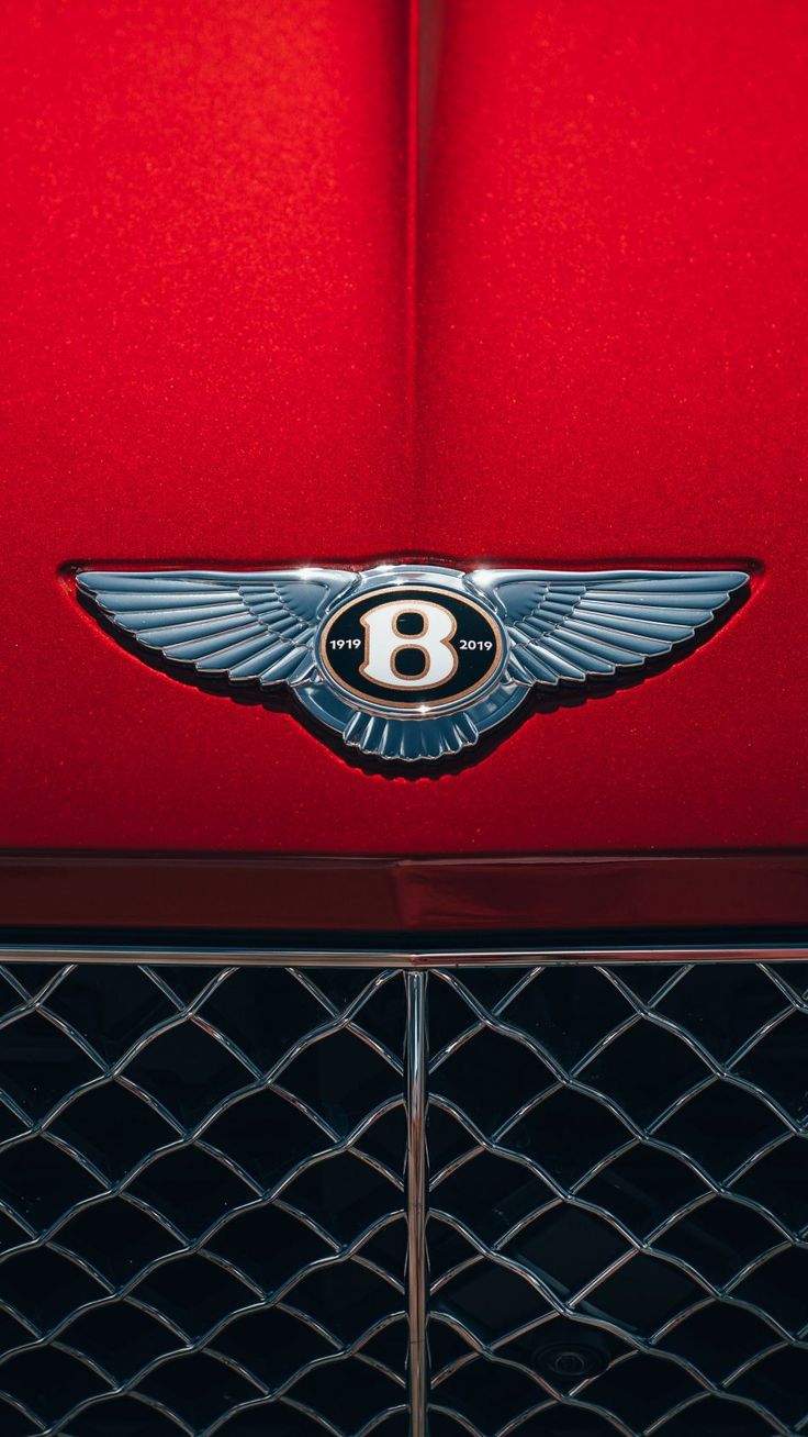 Bentley Logo 2019 Red Background 4K