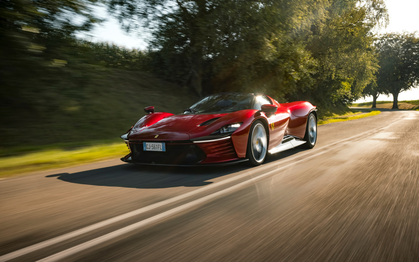 wallpaper Ferrari, red, supercar, road