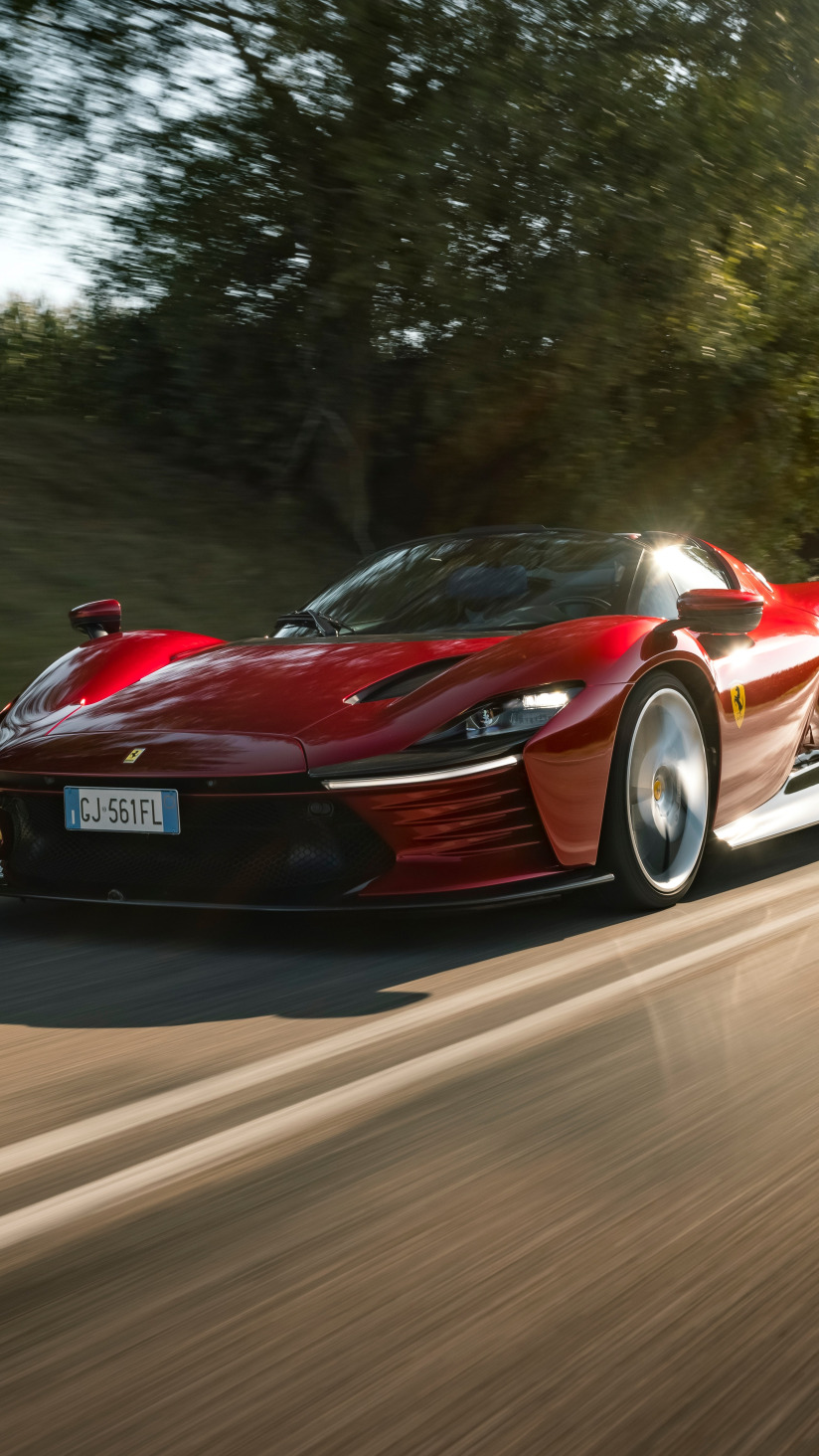 Download wallpaper Ferrari, red