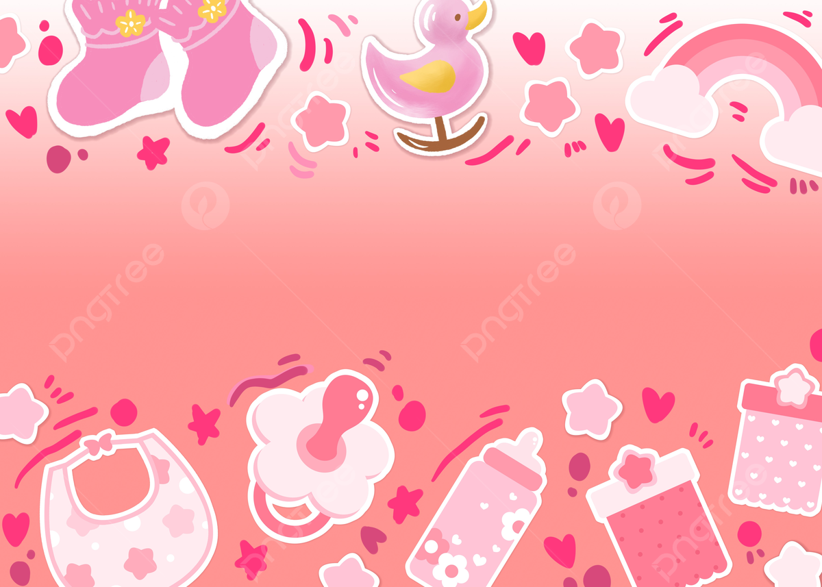 Doodle Baby Supplies Pink Background