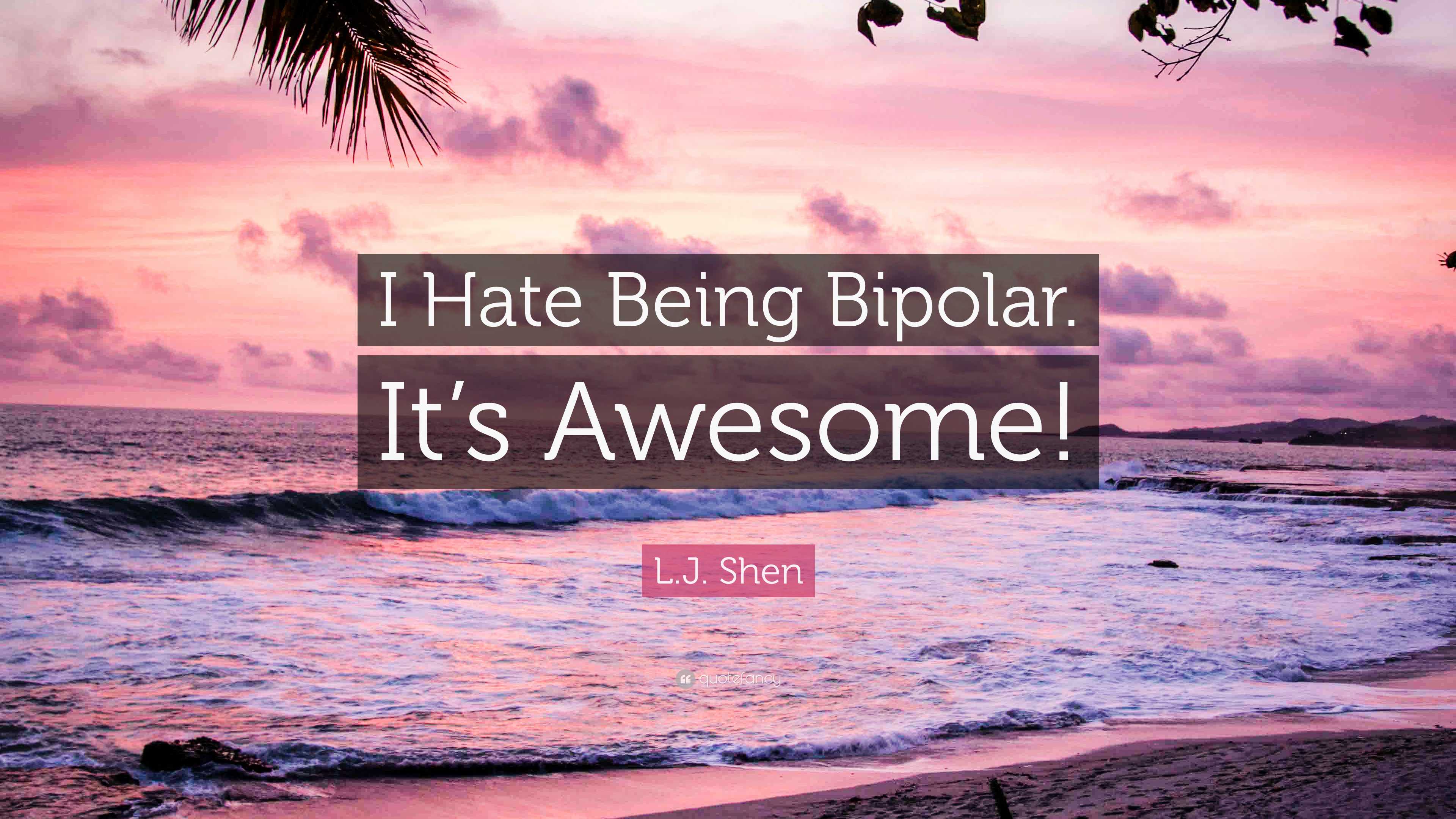 L.J. Shen Quote: “I Hate Being Bipolar
