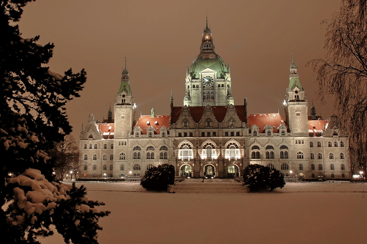 Neues Rathaus Hannover Winter Snow Cities