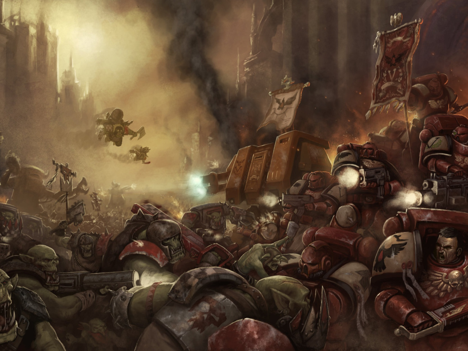 Download wallpaper battle, Space Marine