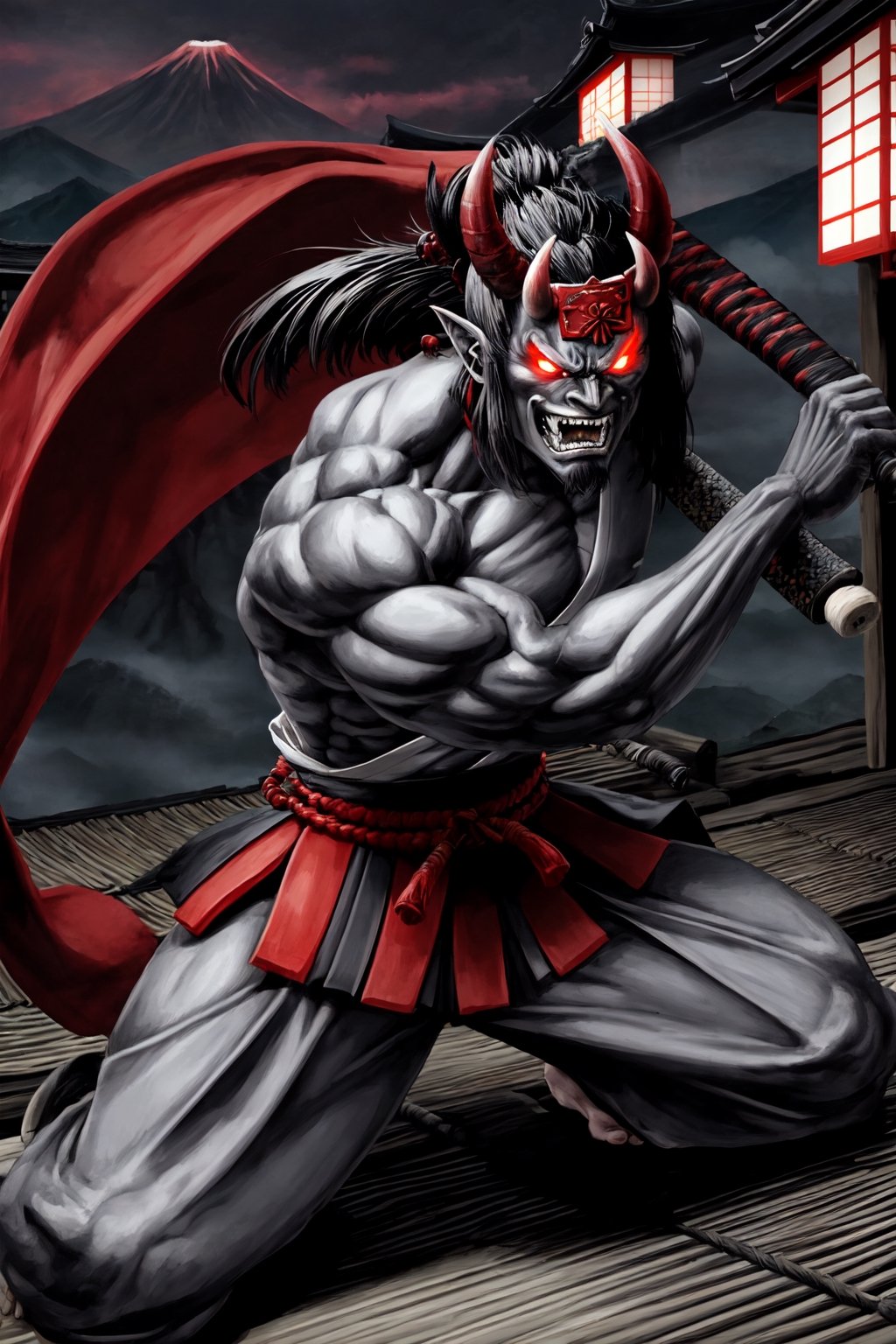 oni demon, male, ultra detaile. image