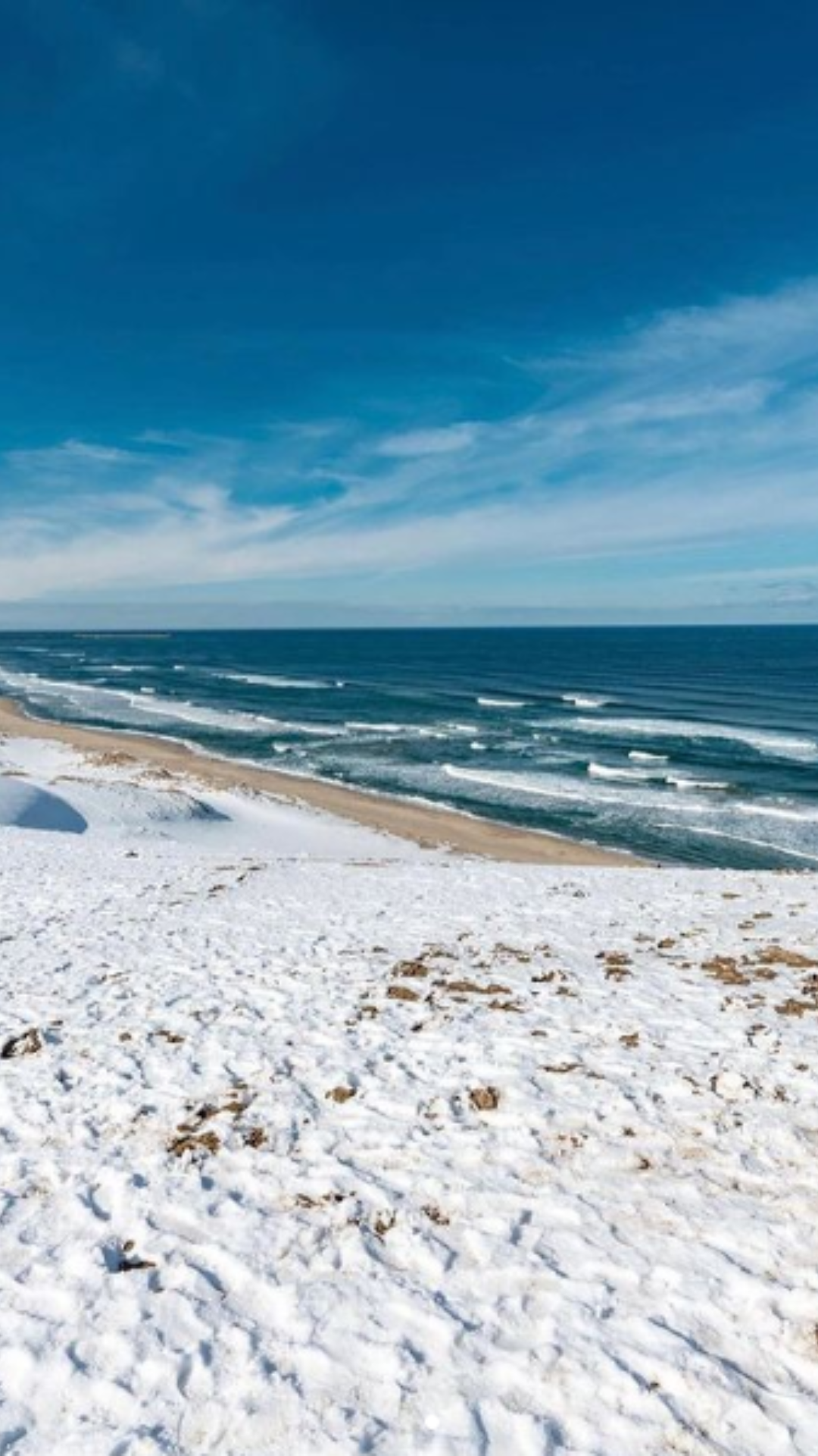 Hokkaido beach in Japan where sea meets
