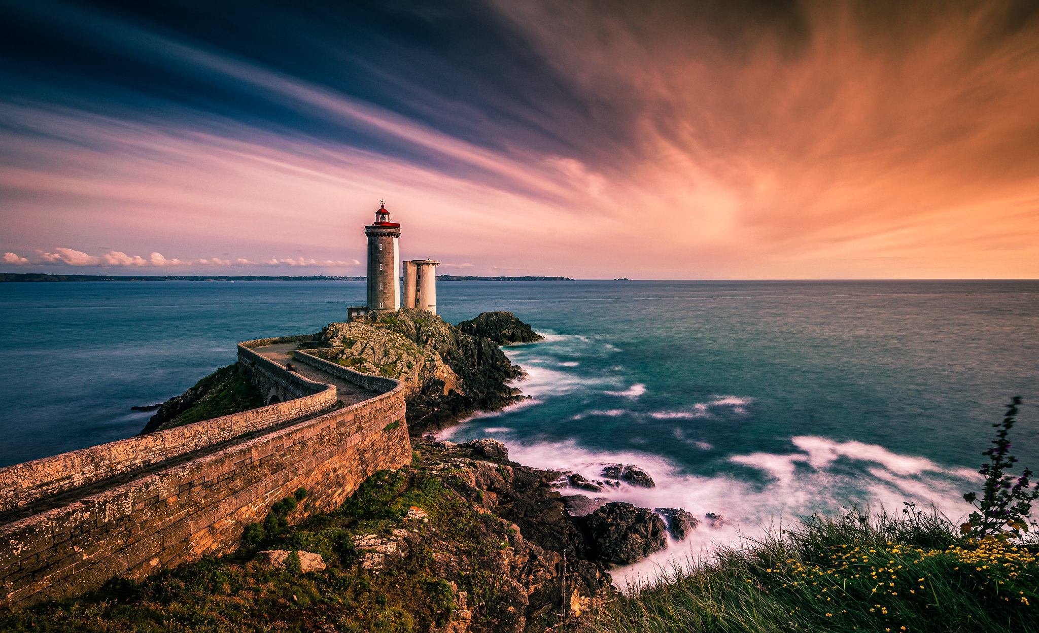 Wallpaper sea, sunset, coast, France