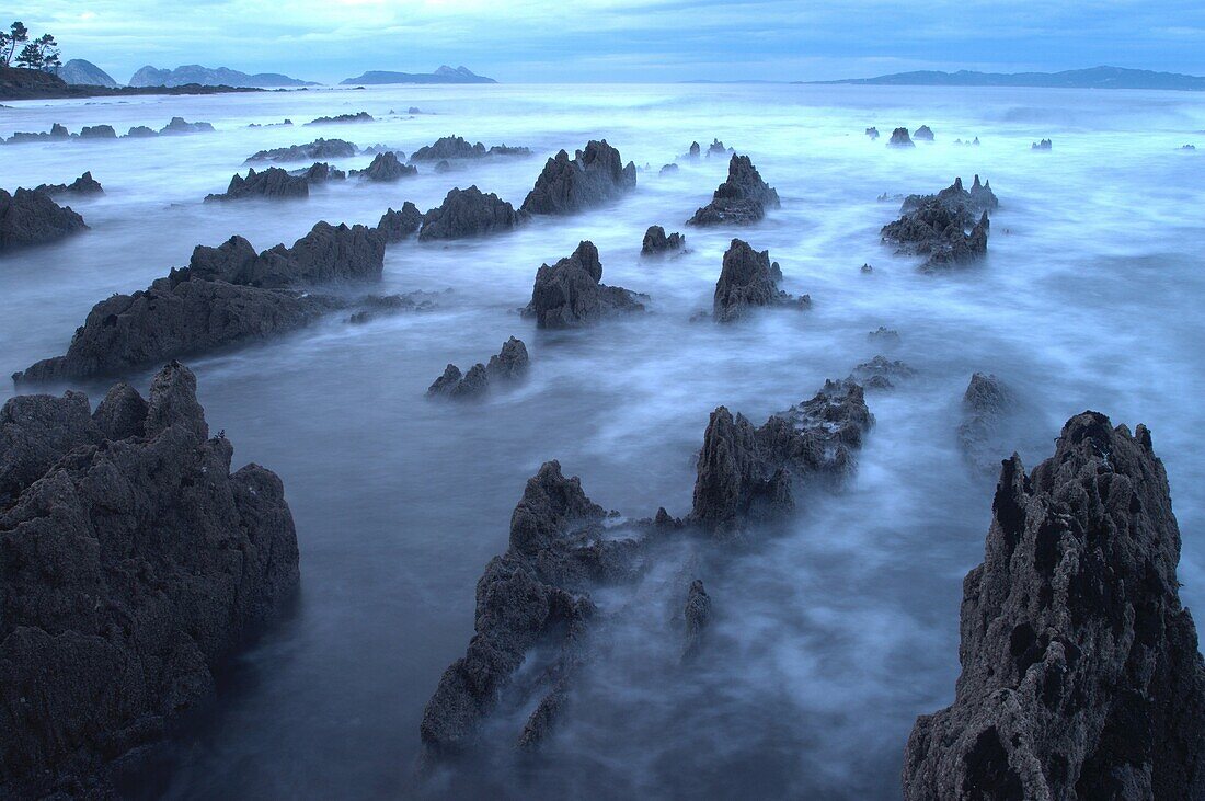 Ria de Vigo coastline with Cies islands