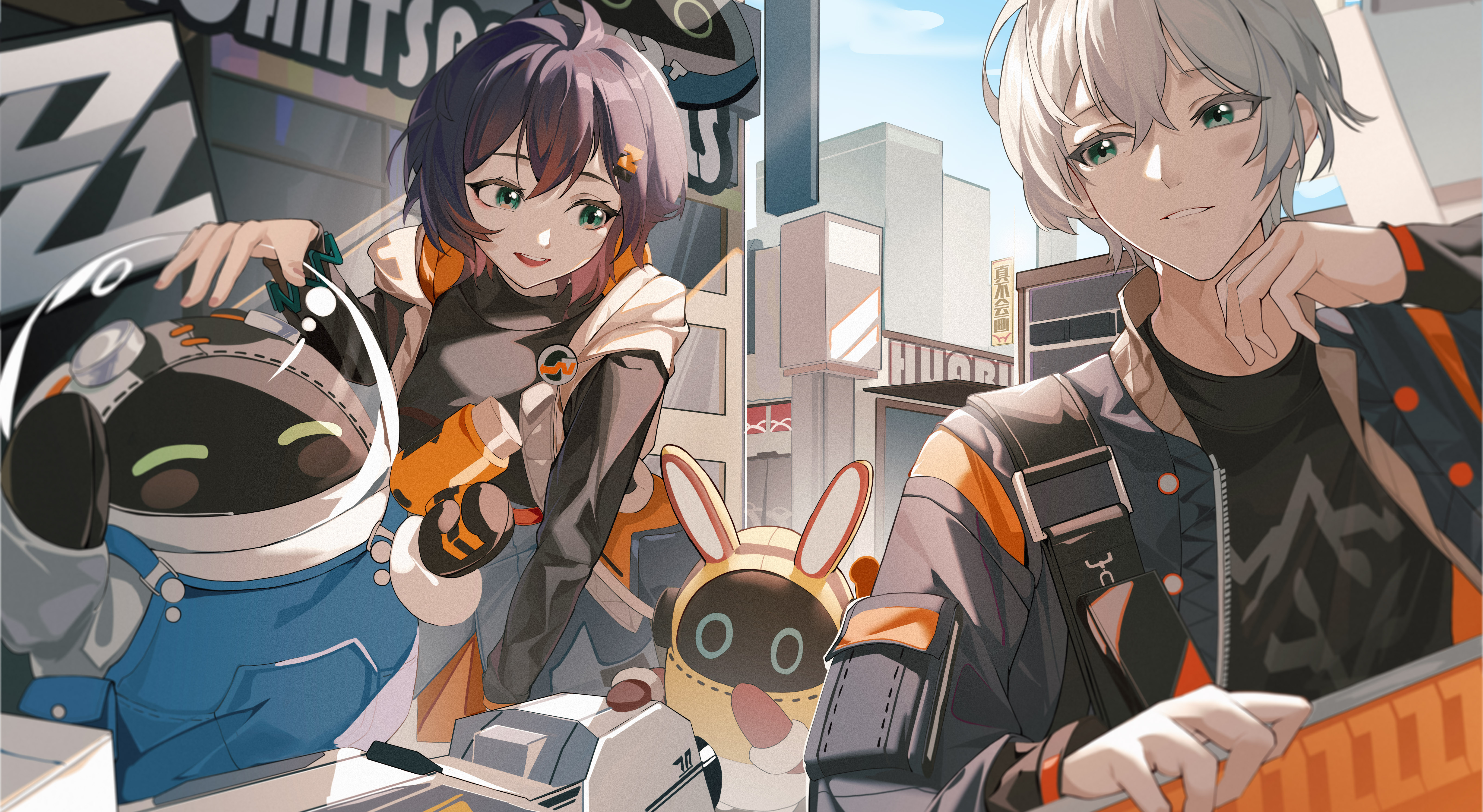 Zenless Zone Zero: Belle & Wise 4K Ultra HD Wallpaper Featuring Bangboo by Nishikino形昇