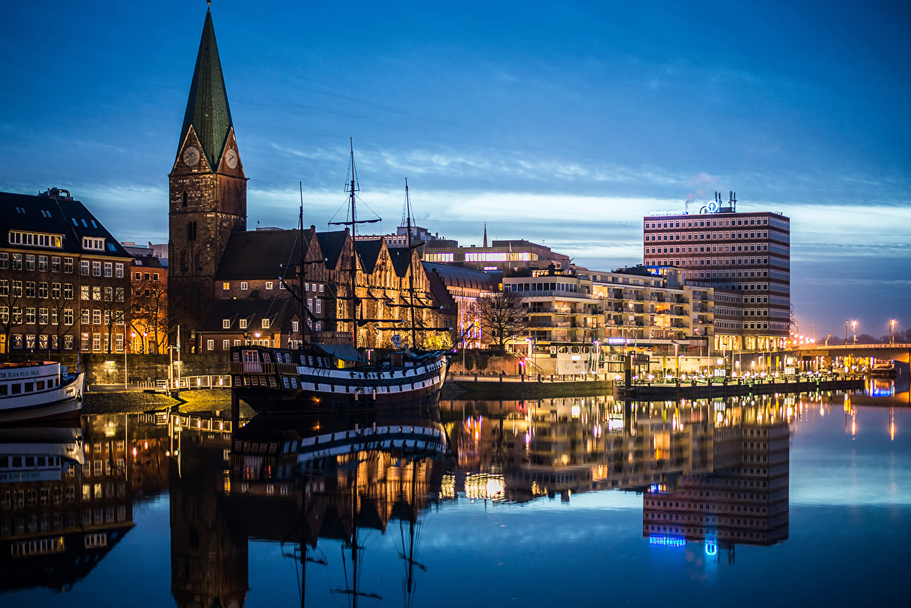 Photos Germany Bremen Ships river Berth