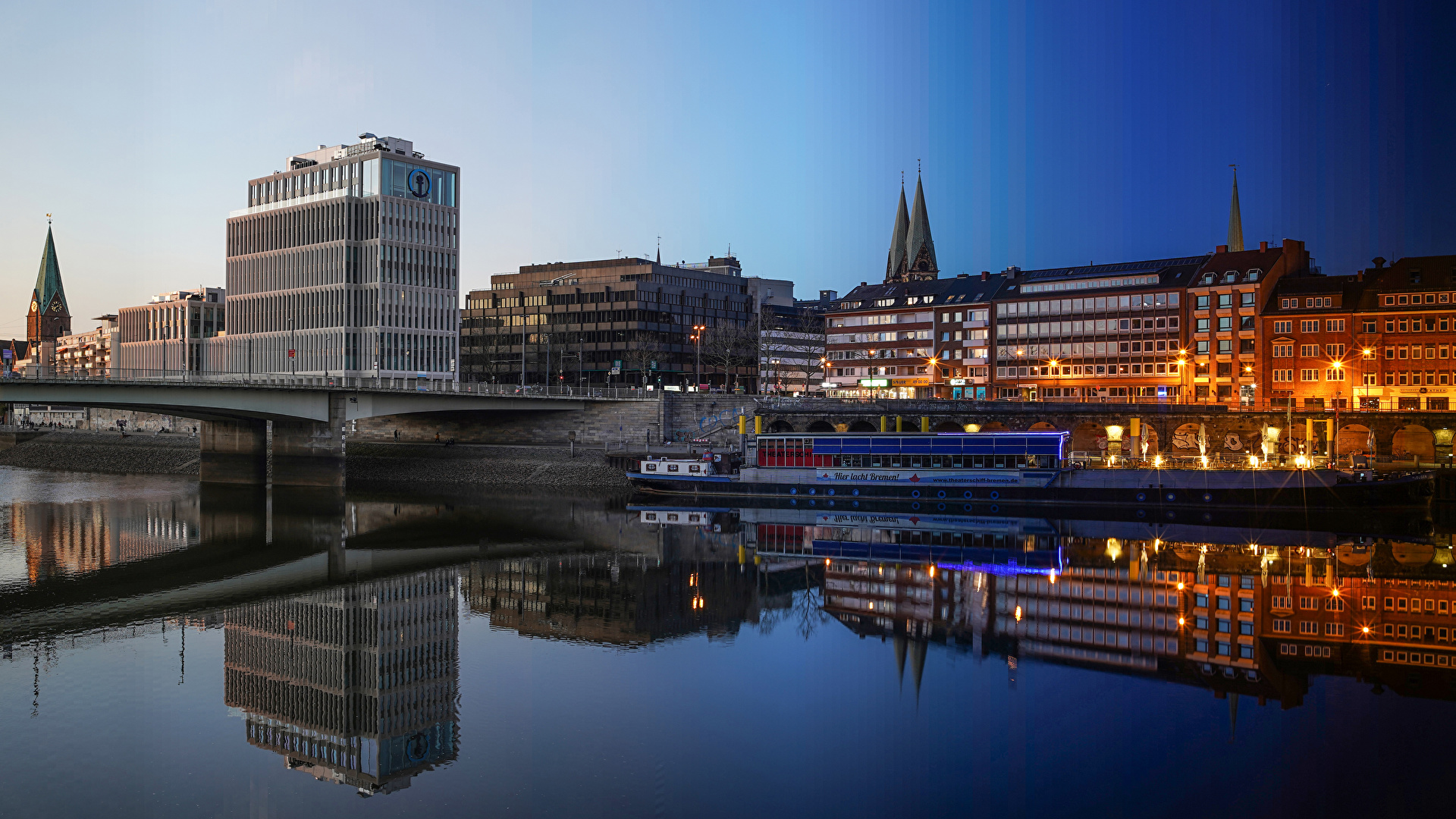 Germany Bremen bridge Riverboat Rivers