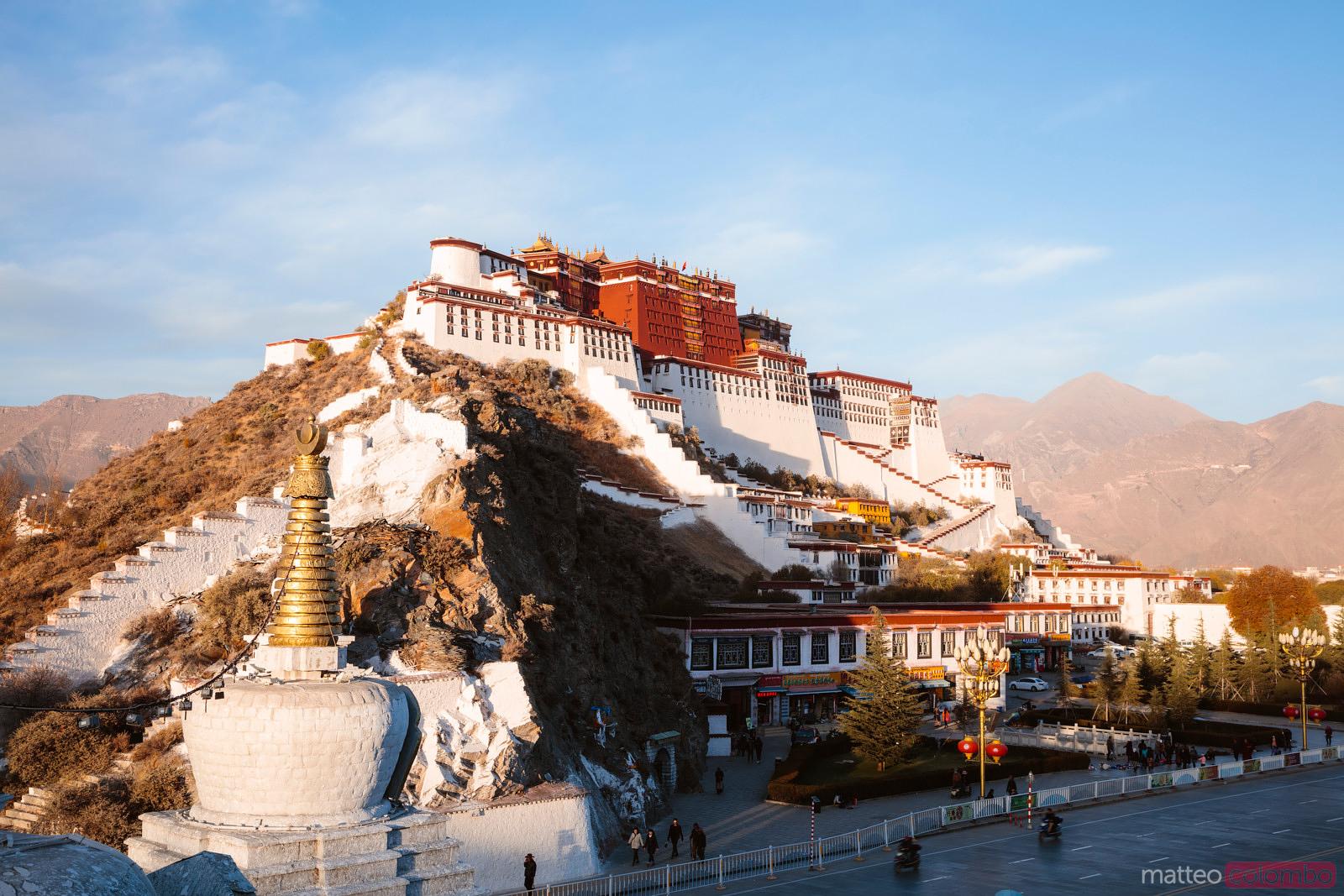 Sunset over Potala palace, Lhasa, Tibet