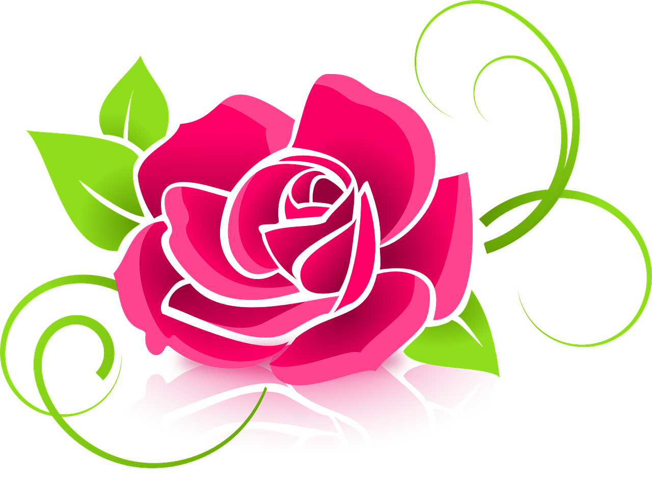 Free Pink Rose Vector Art 2