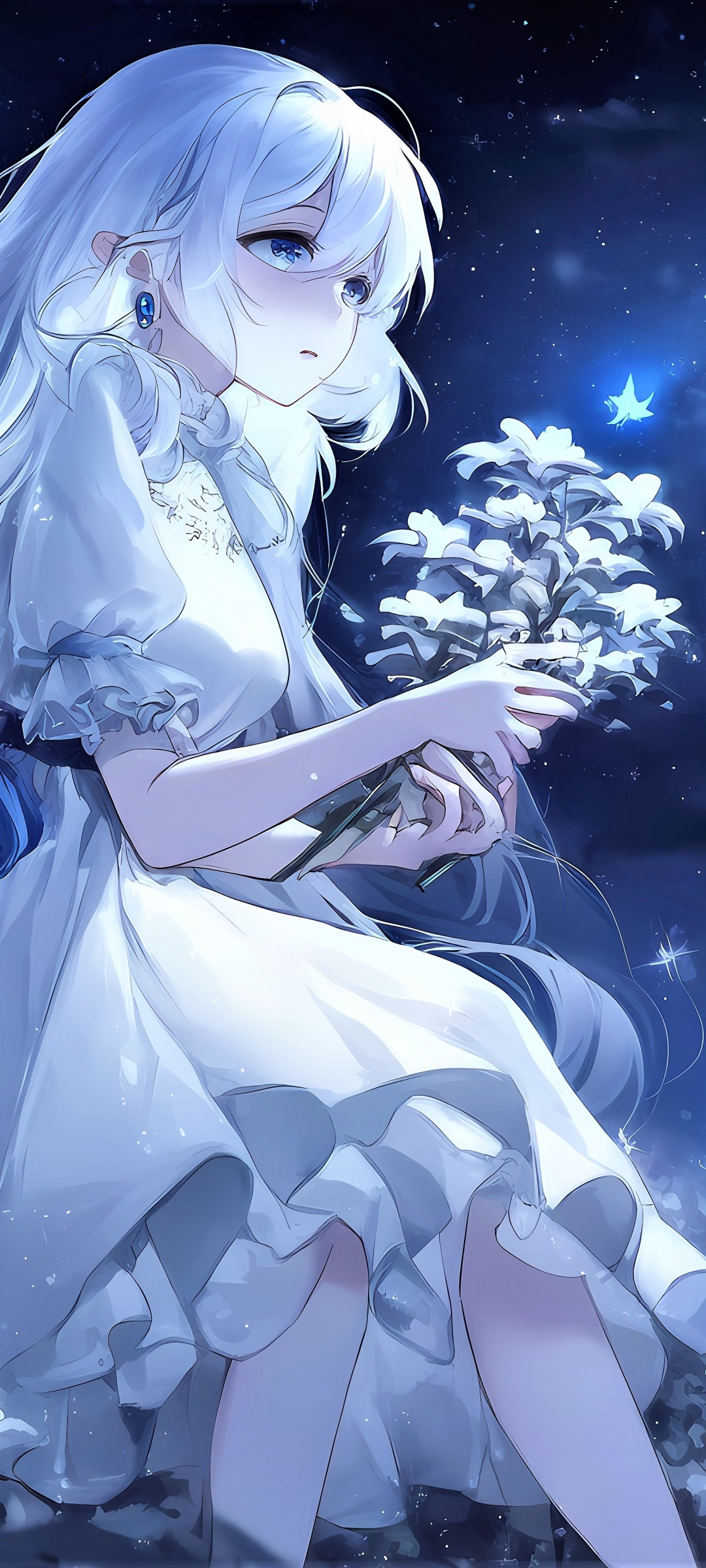 Anime girl Wallpaper 4K, Milky Way