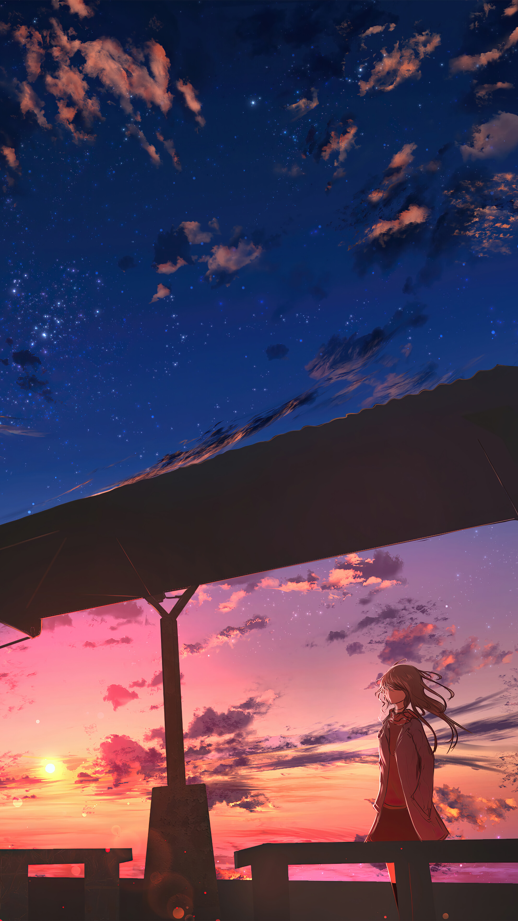 anime sunset 4k vertical wallpaper Bhmpics