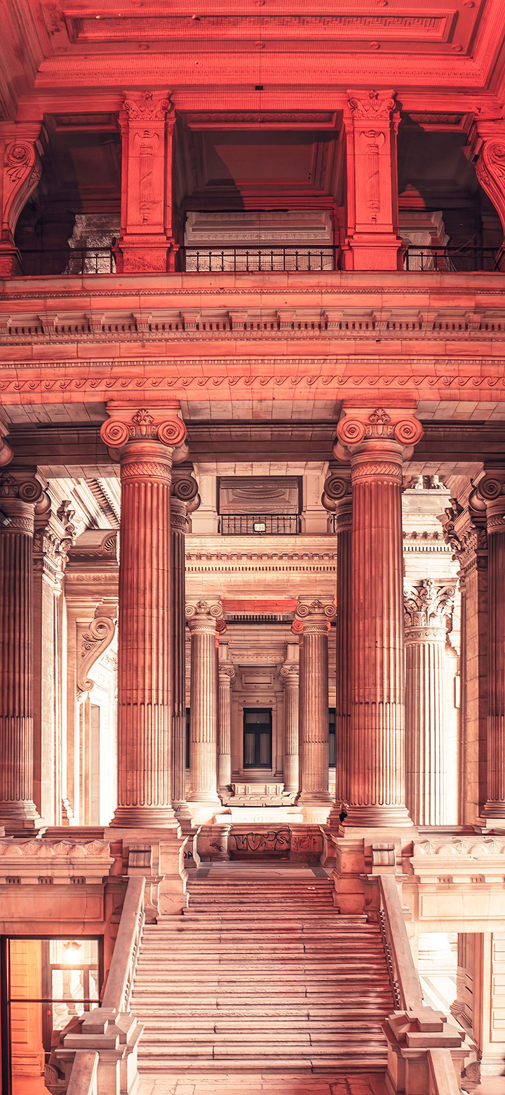 Brown Historical Stairs And Pillars 4K