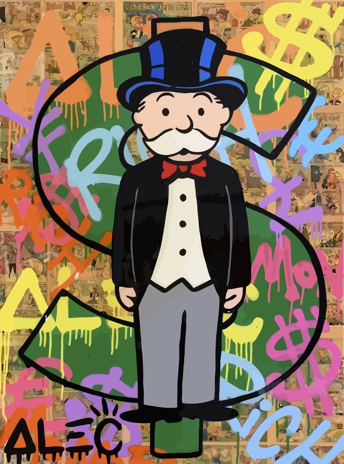 Monopoly Man Money Custom Graffiti Art