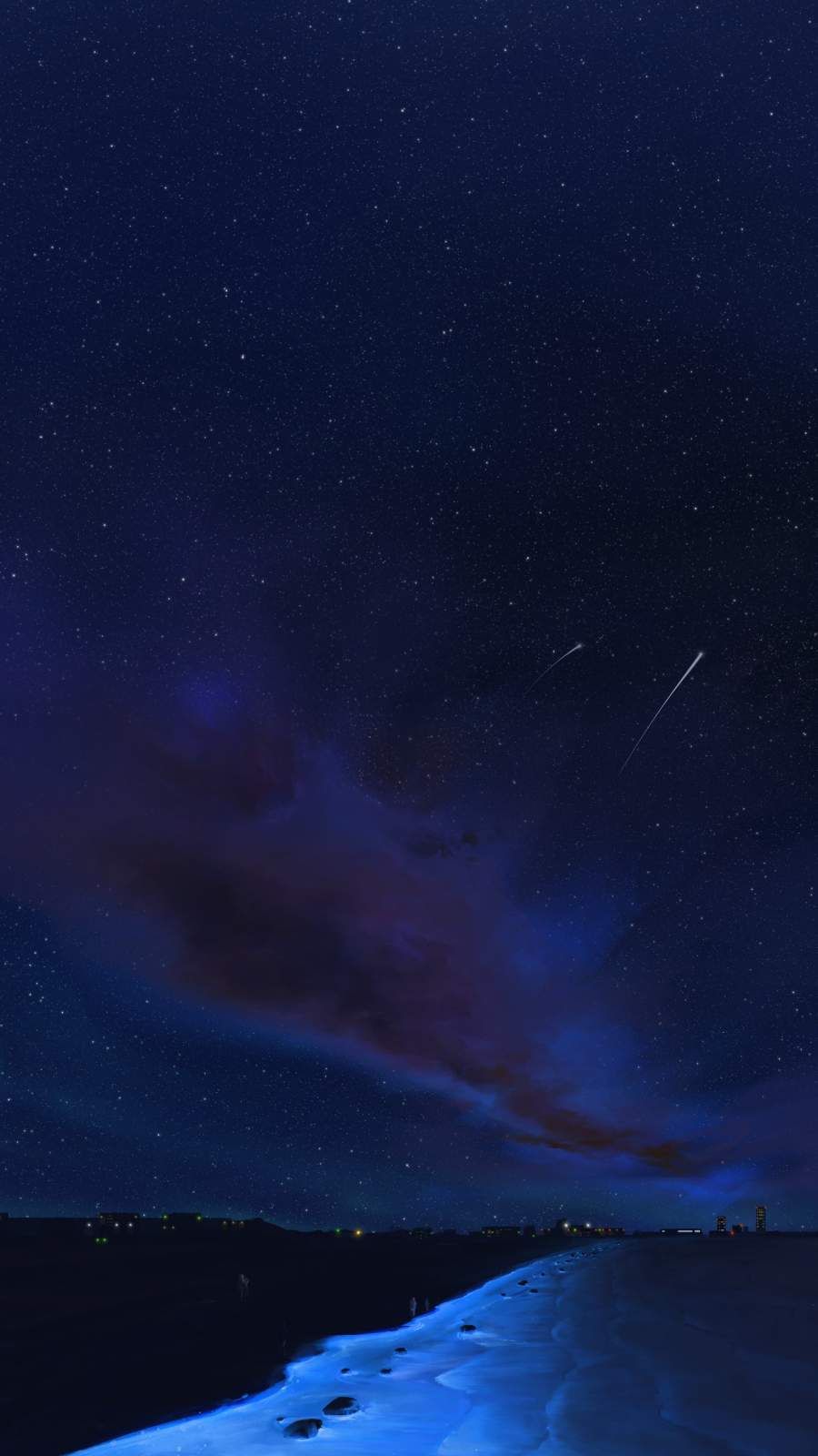 Night Beach Glow iPhone Wallpaper