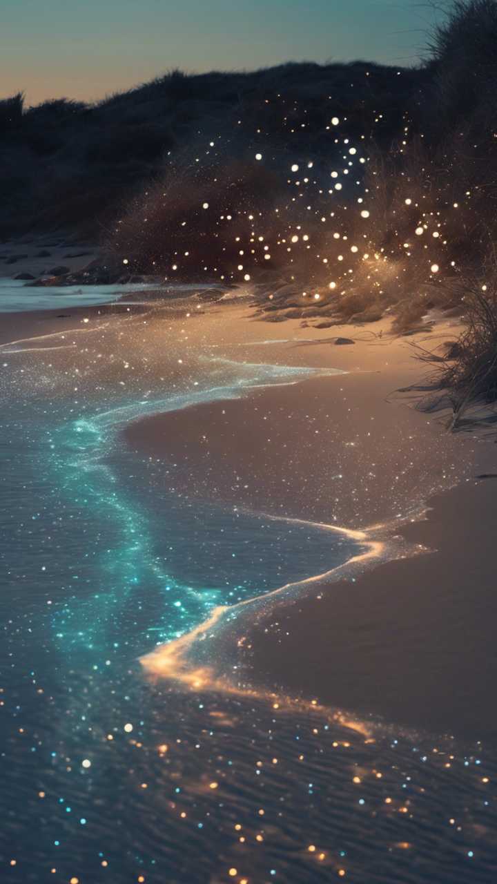 glowing bioluminescent plankton washing