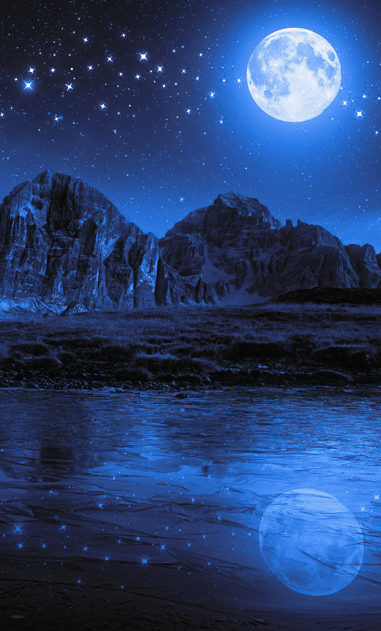 Night Beach Moon Stars