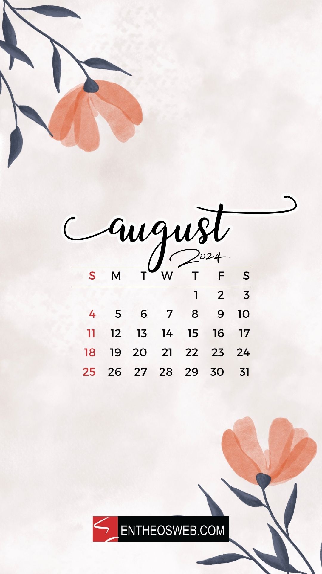 August 2024 Mobile Phone Background