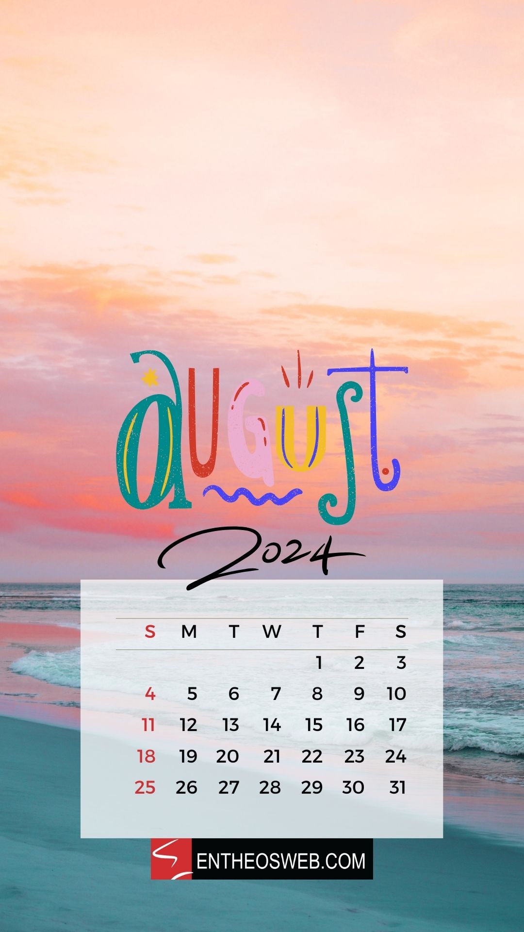 August 2024 Mobile Phone Background