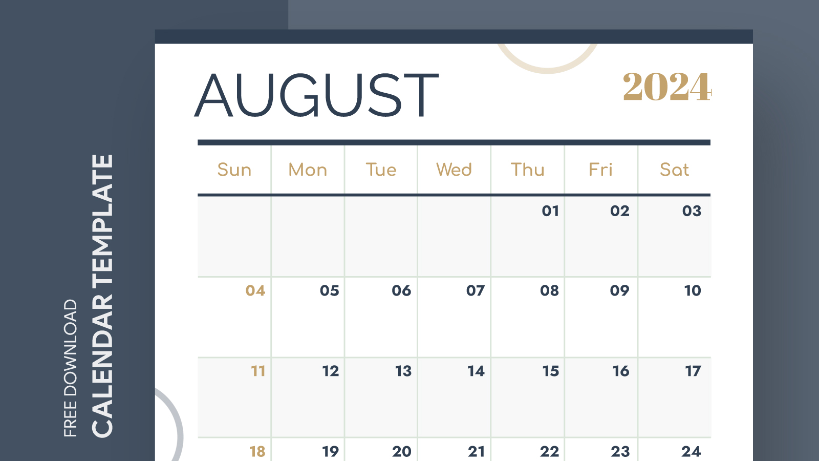 August 2024 Calendar Free Google Docs